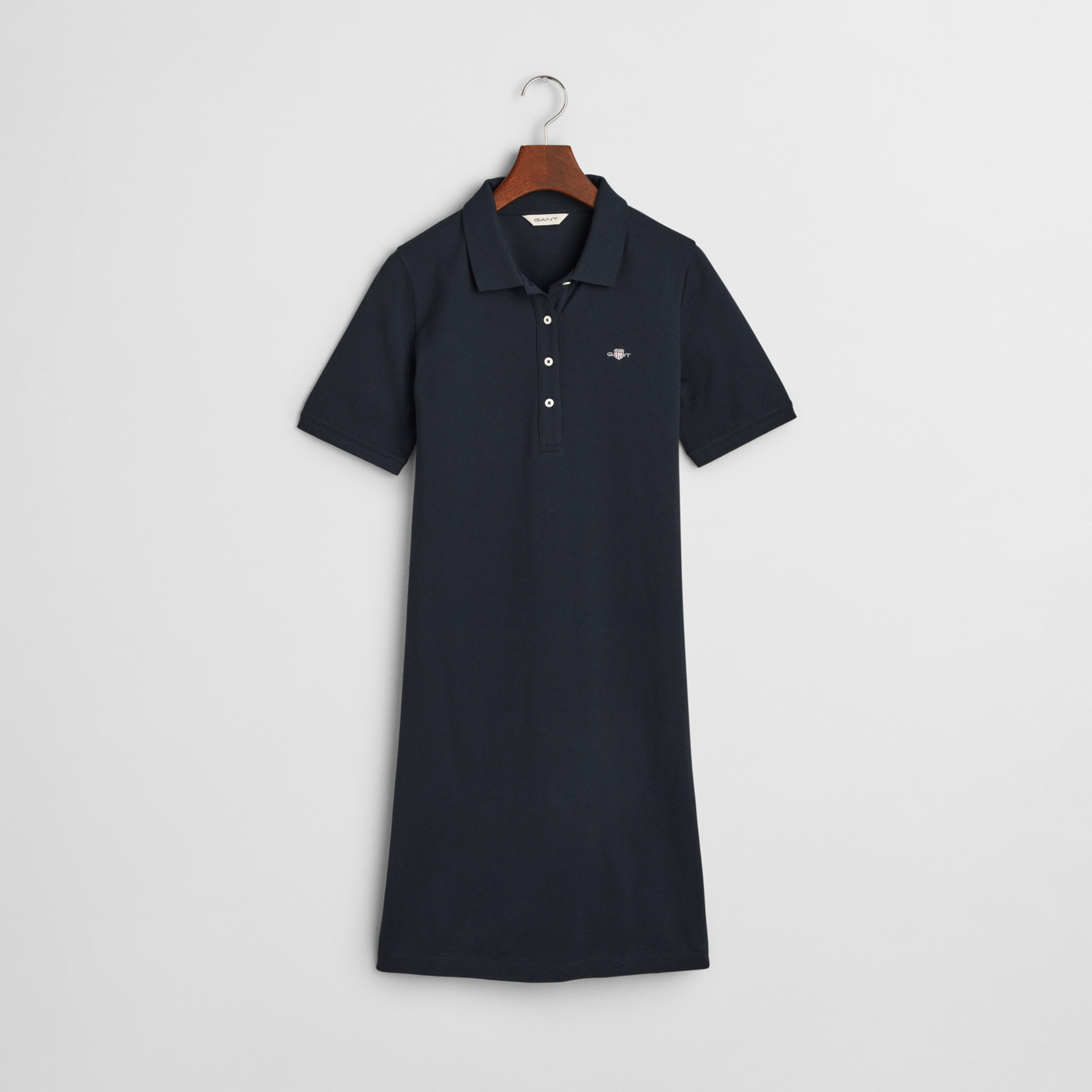 GANT Kadın Lacivert Regular Fit Polo Yaka Elbise