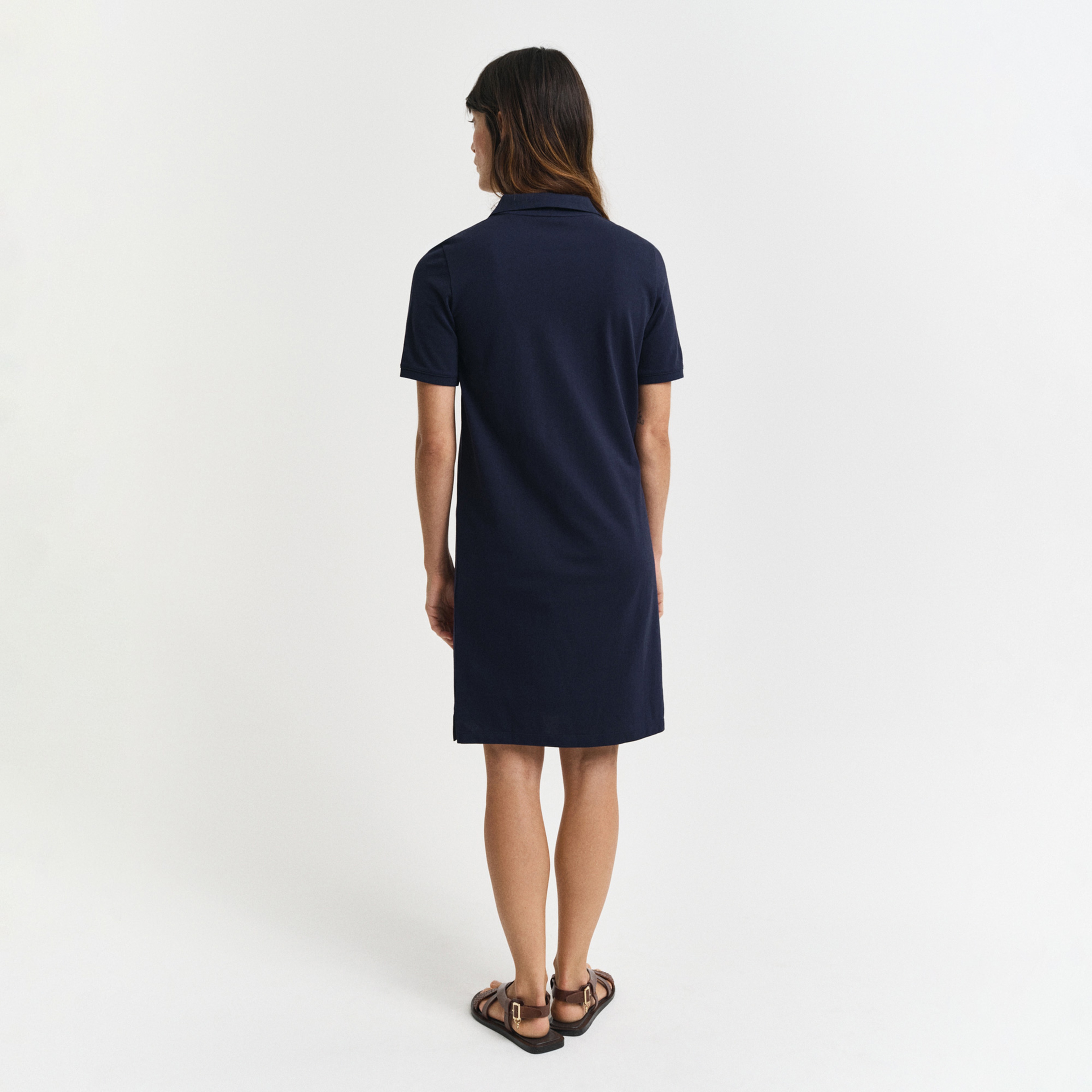 GANT Kadın Lacivert Regular Fit Polo Yaka Elbise