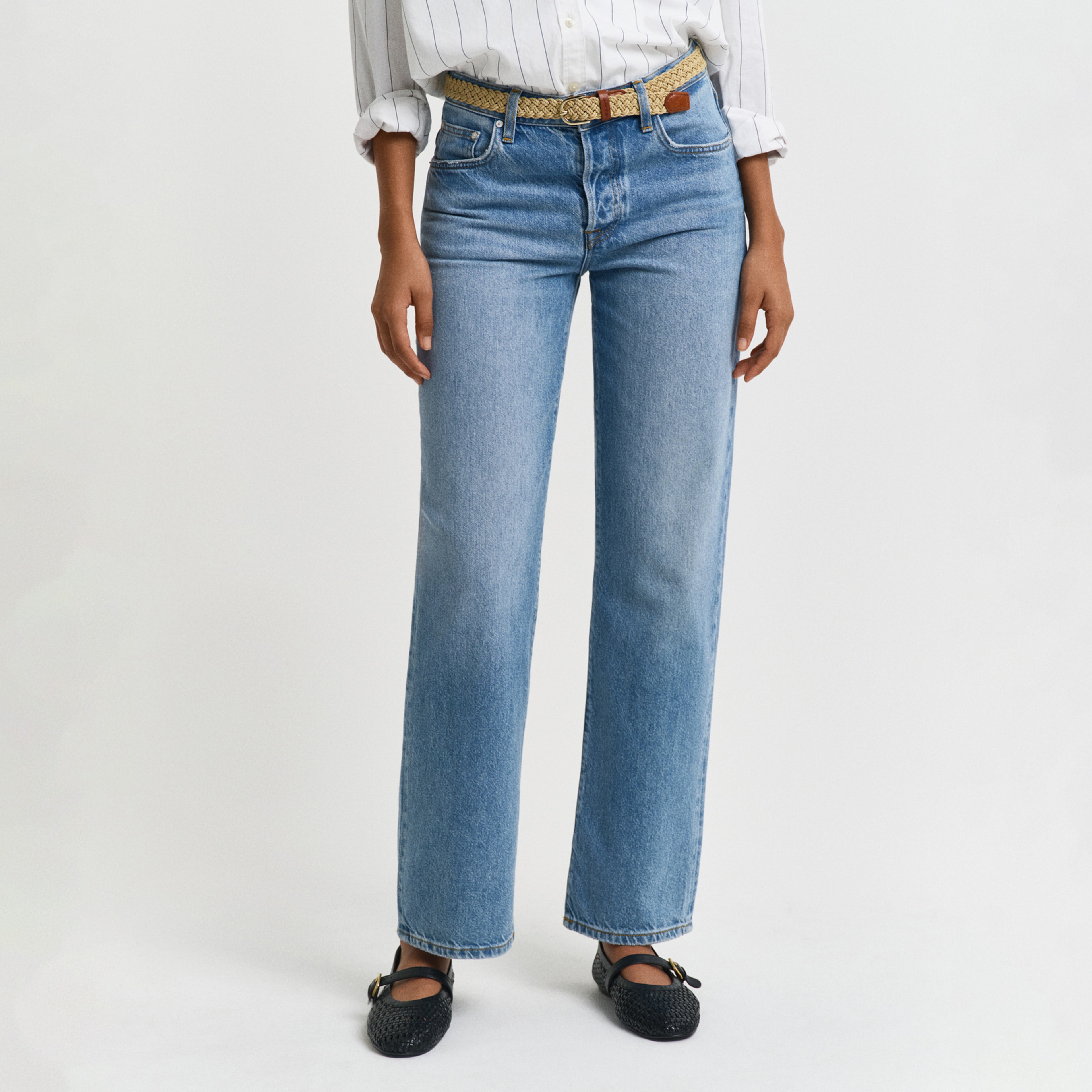 GANT Kadın Mavi Straight Fit Pantolon