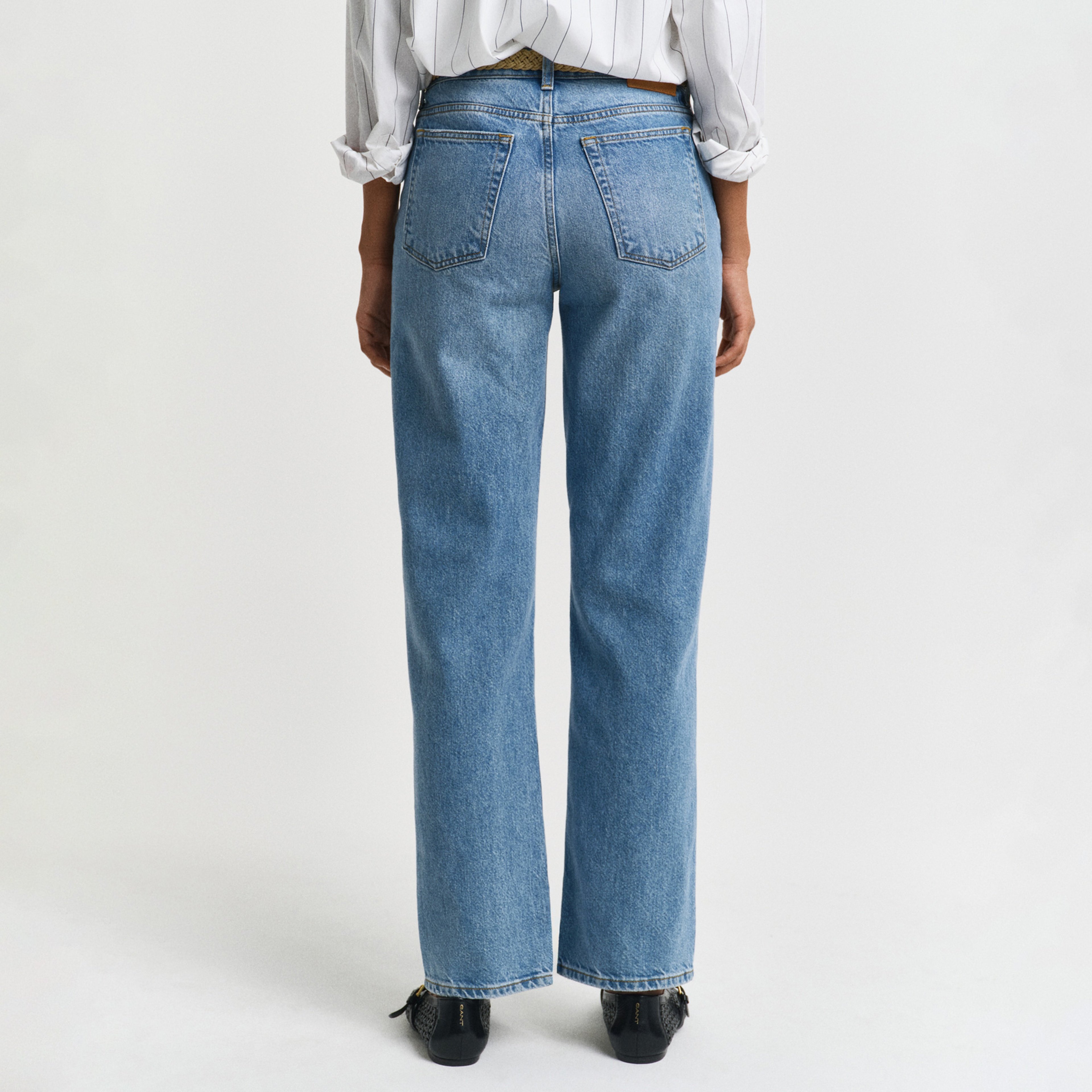 GANT Kadın Mavi Straight Fit Pantolon