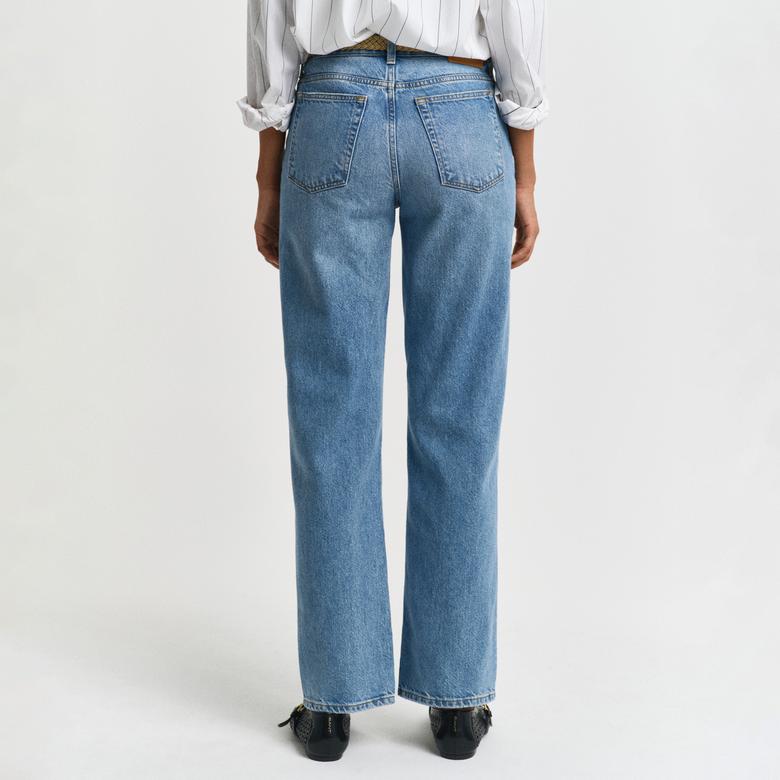 GANT Kadın Mavi Straight Fit Pantolon