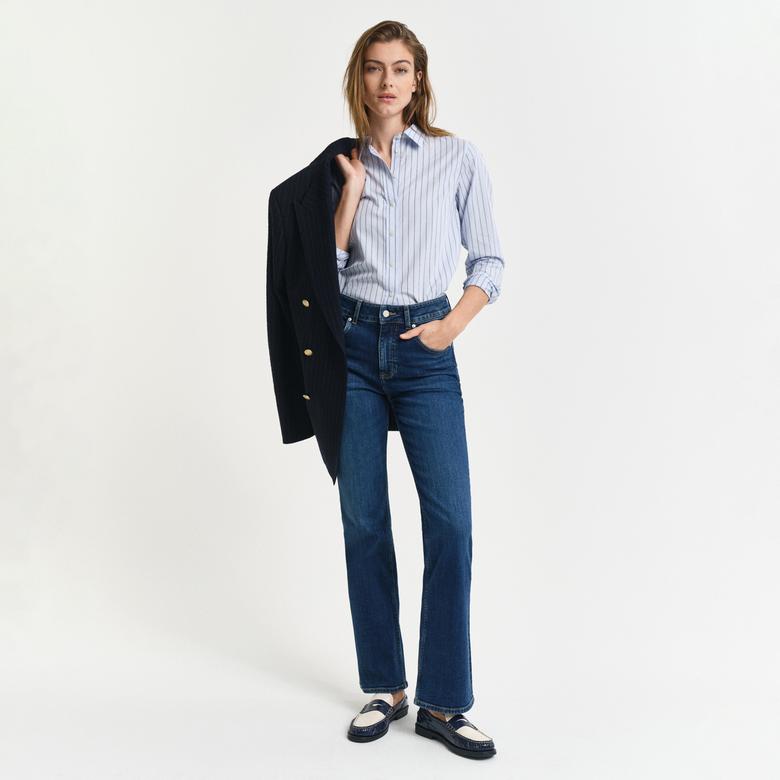 GANT Kadın Lacivert Slim Fit Flare Jean
