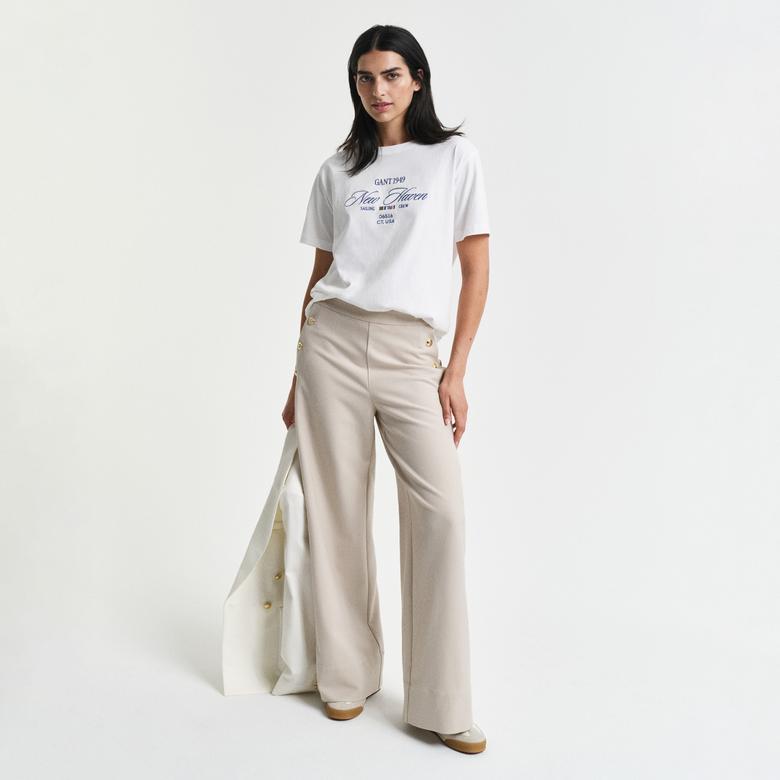 GANT Kadın Bej Straight Fit Pantolon