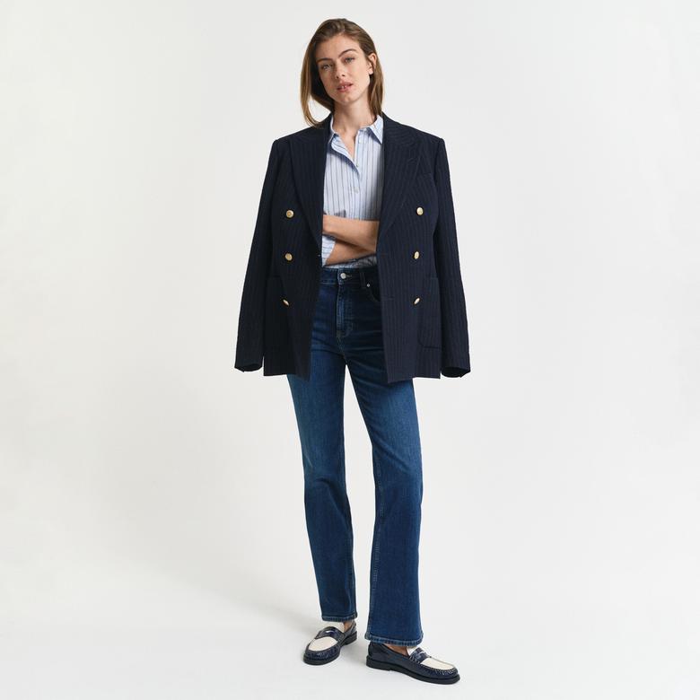 GANT Kadın Lacivert Slim Fit Flare Jean