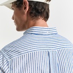 GANT Erkek Lacivert Regular Fit Düğmeli Yaka Çizgili Gömlek