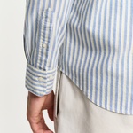 GANT Erkek Mavi Regular Fit Çizgili Logolu Gömlek