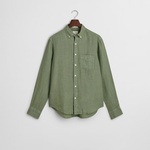 GANT Erkek Yeşil Regular Fit Düğmeli Yaka Keten Gömlek