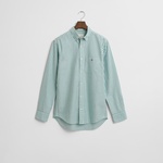 GANT Erkek Yeşil Regular Fit Çizgili Logolu Gömlek