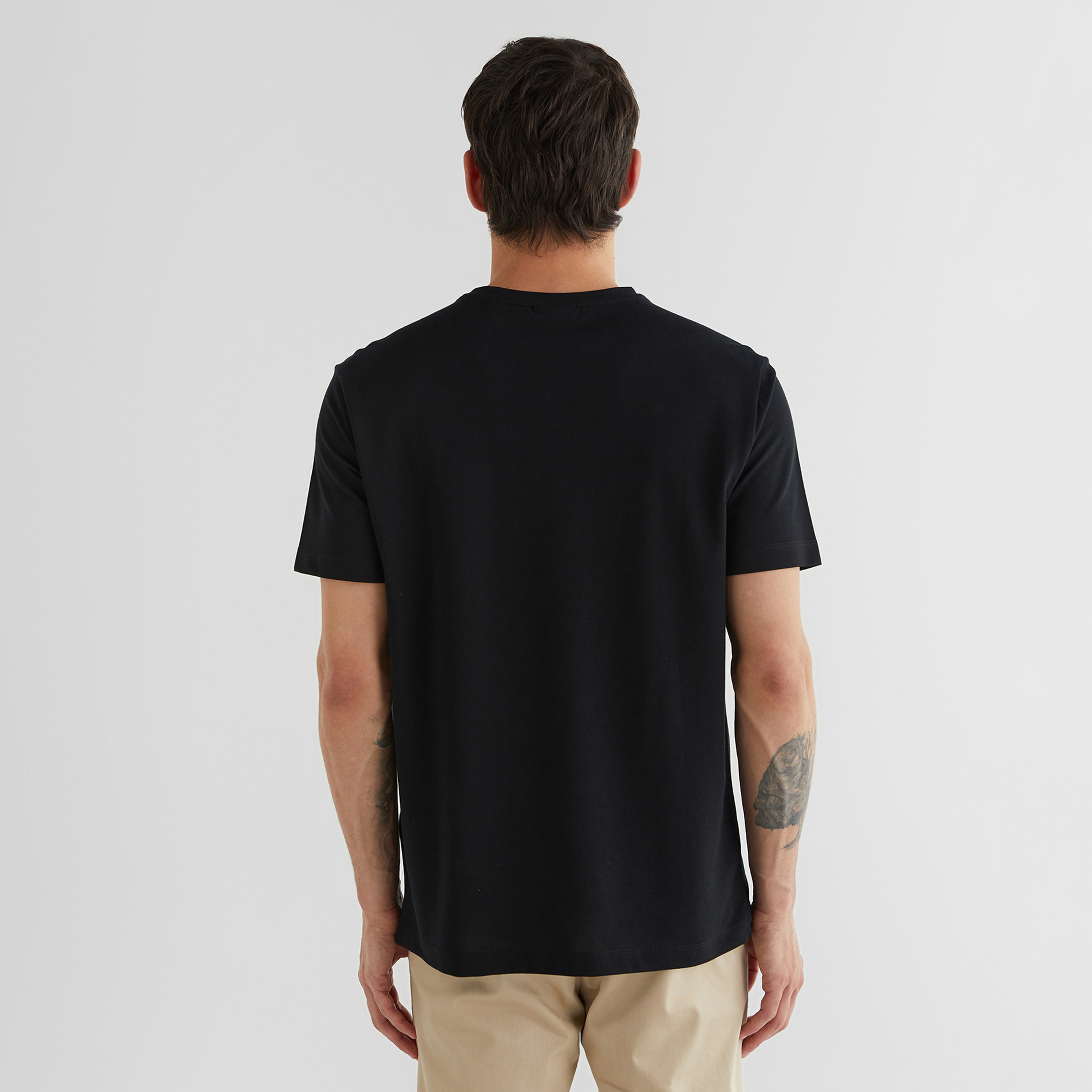 GANT Erkek Siyah Bisiklet Yaka Regular Fit T-Shirt