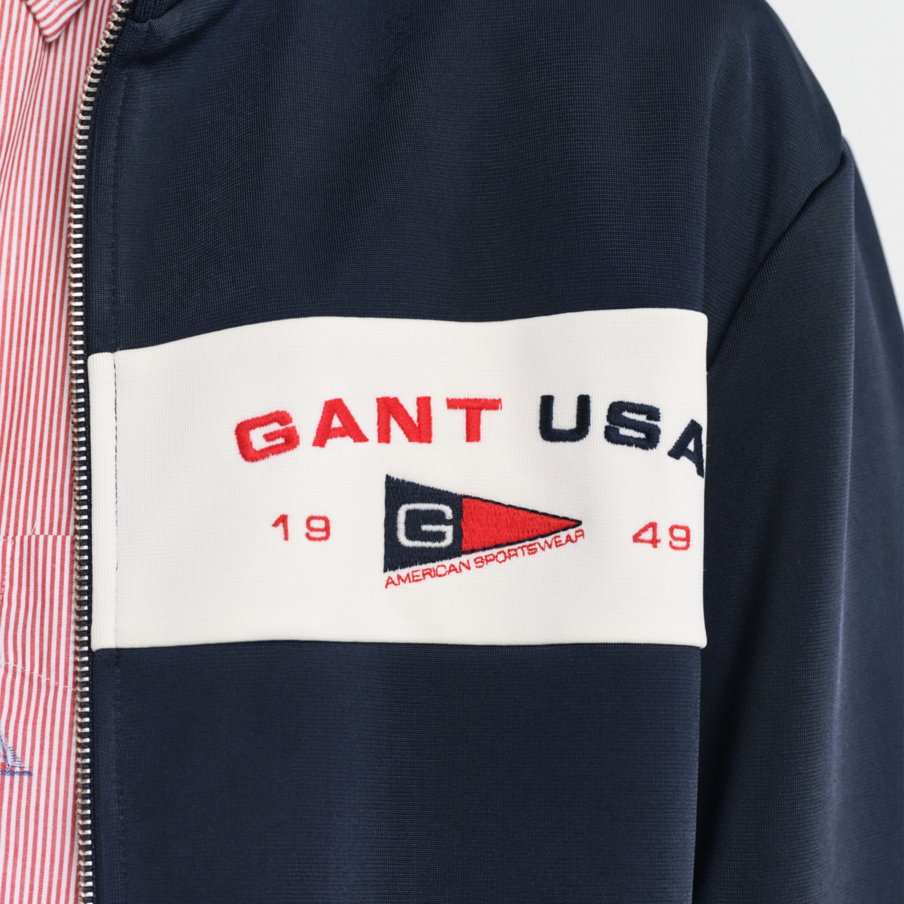GANT Erkek Lacivert Regular Fit Dik Yaka Logolu Sweatshirt