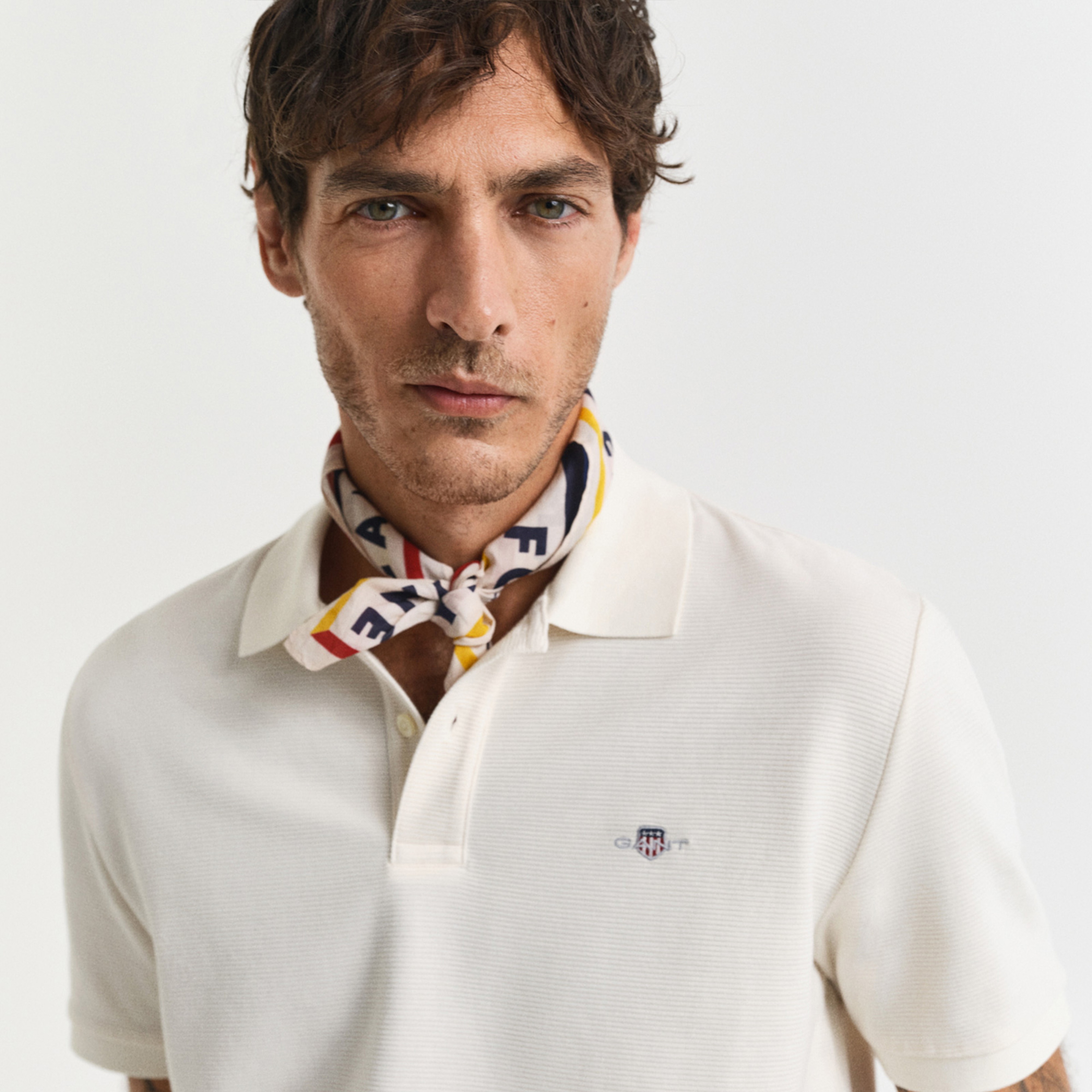 GANT Erkek Krem Regular Fit Polo