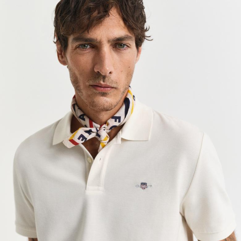 GANT Erkek Krem Regular Fit Polo
