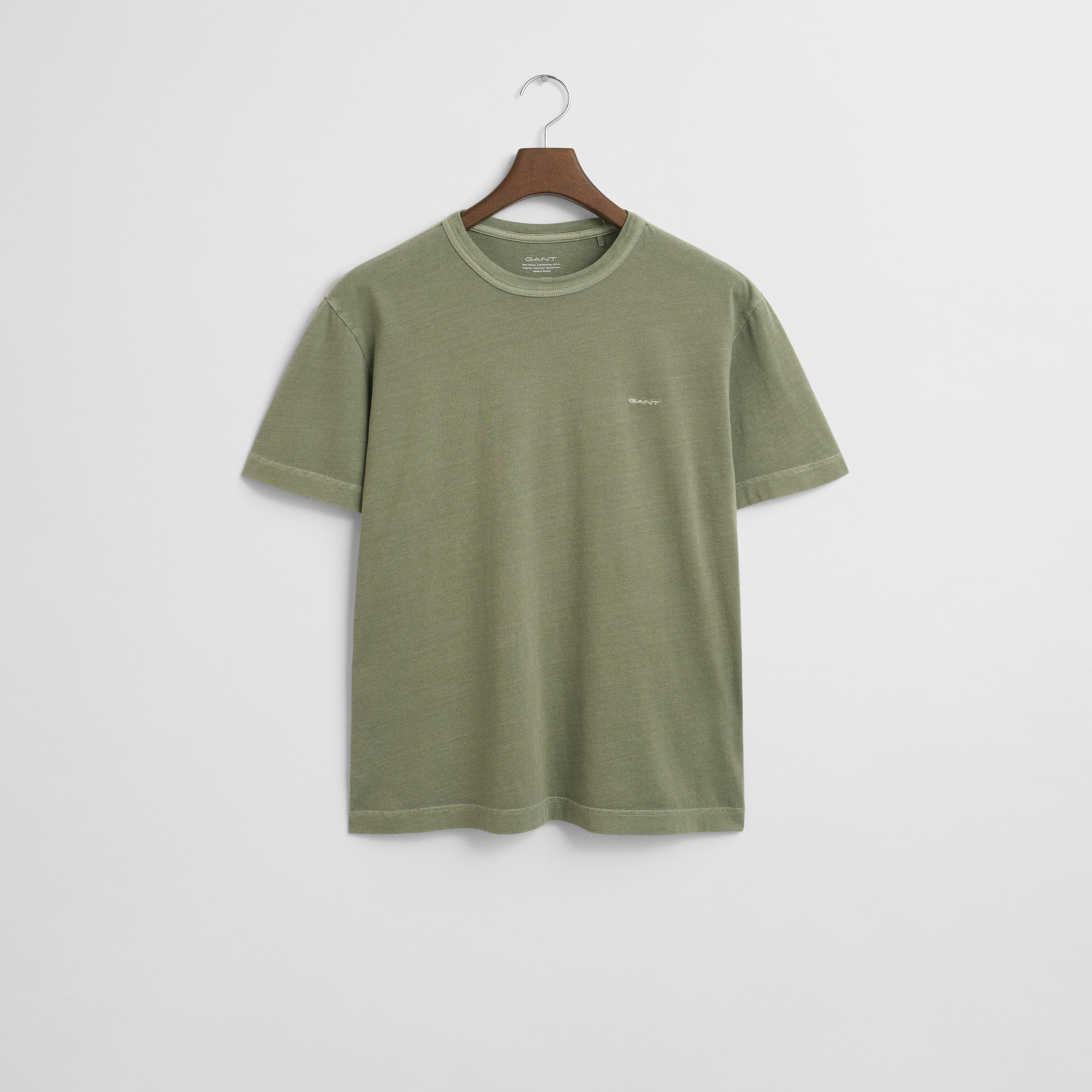 GANT Erkek Yeşil Regular Fit Bisiklet Yaka T-Shirt