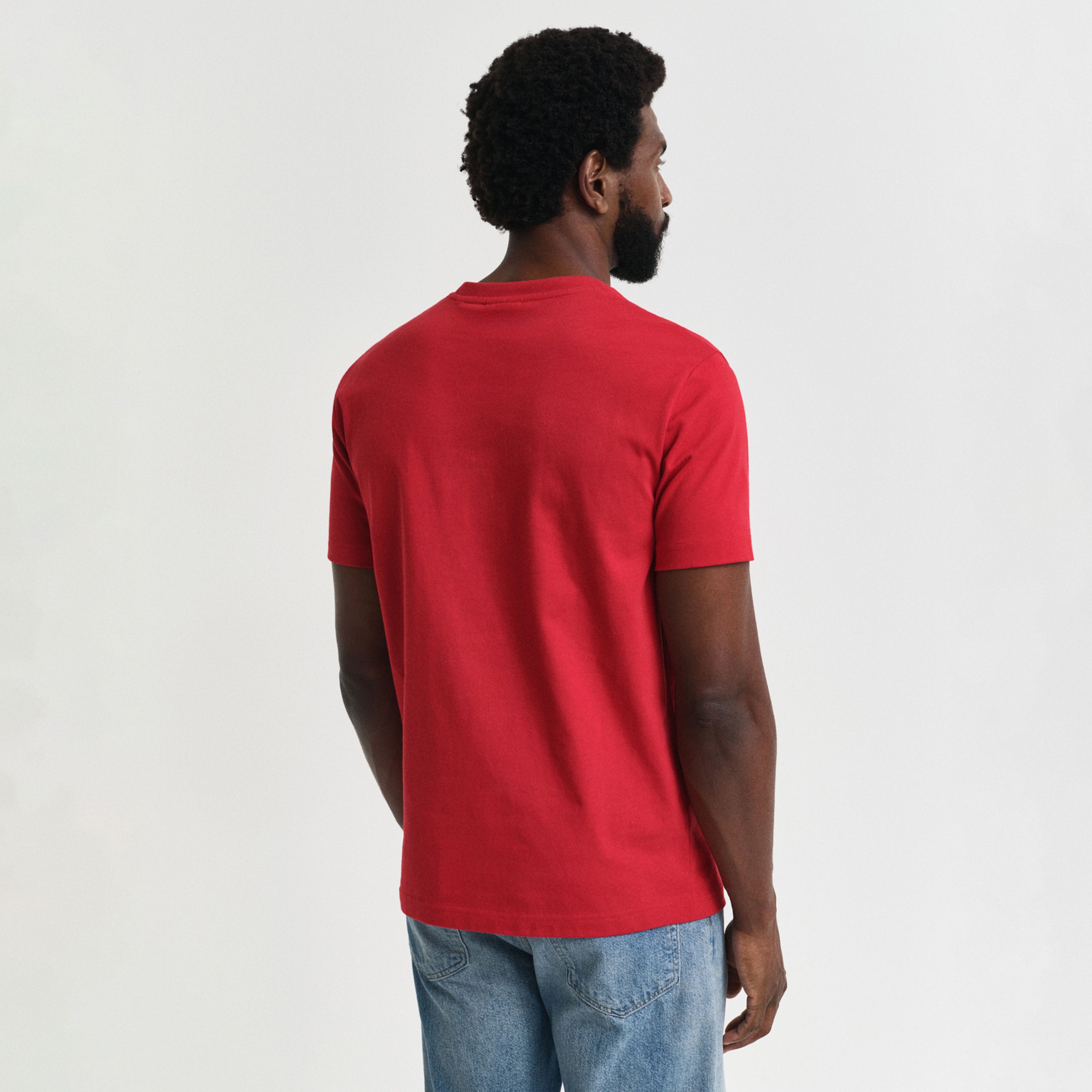 GANT Erkek Kırmızı Regular Fit Bisiklet Yaka Logolu T-Shirt