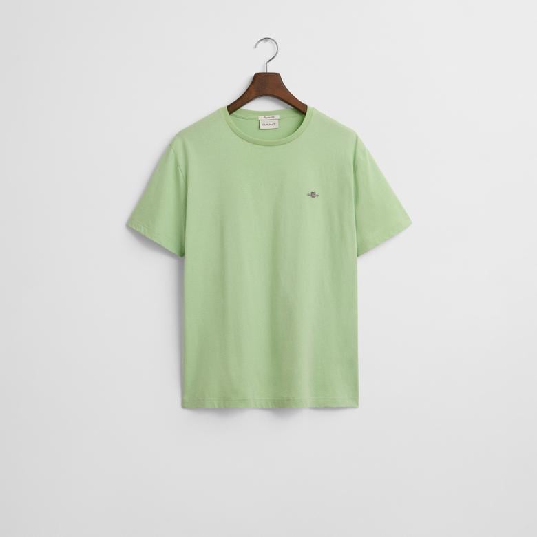 GANT Erkek Yeşil Regular Fit Bisiklet Yaka T-Shirt