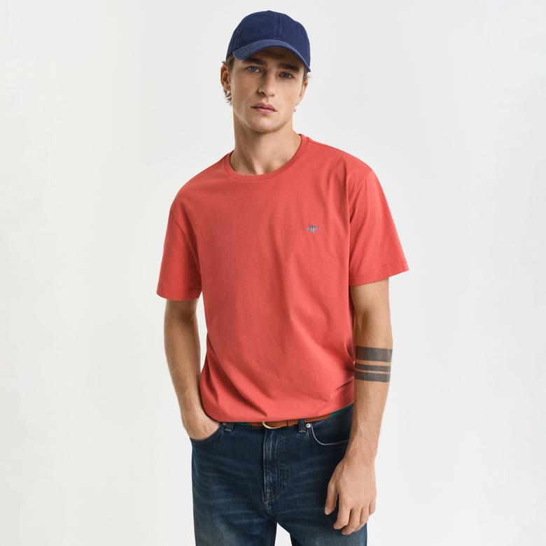 GANT Erkek Kırmızı Regular Fit Bisiklet Yaka T-Shirt