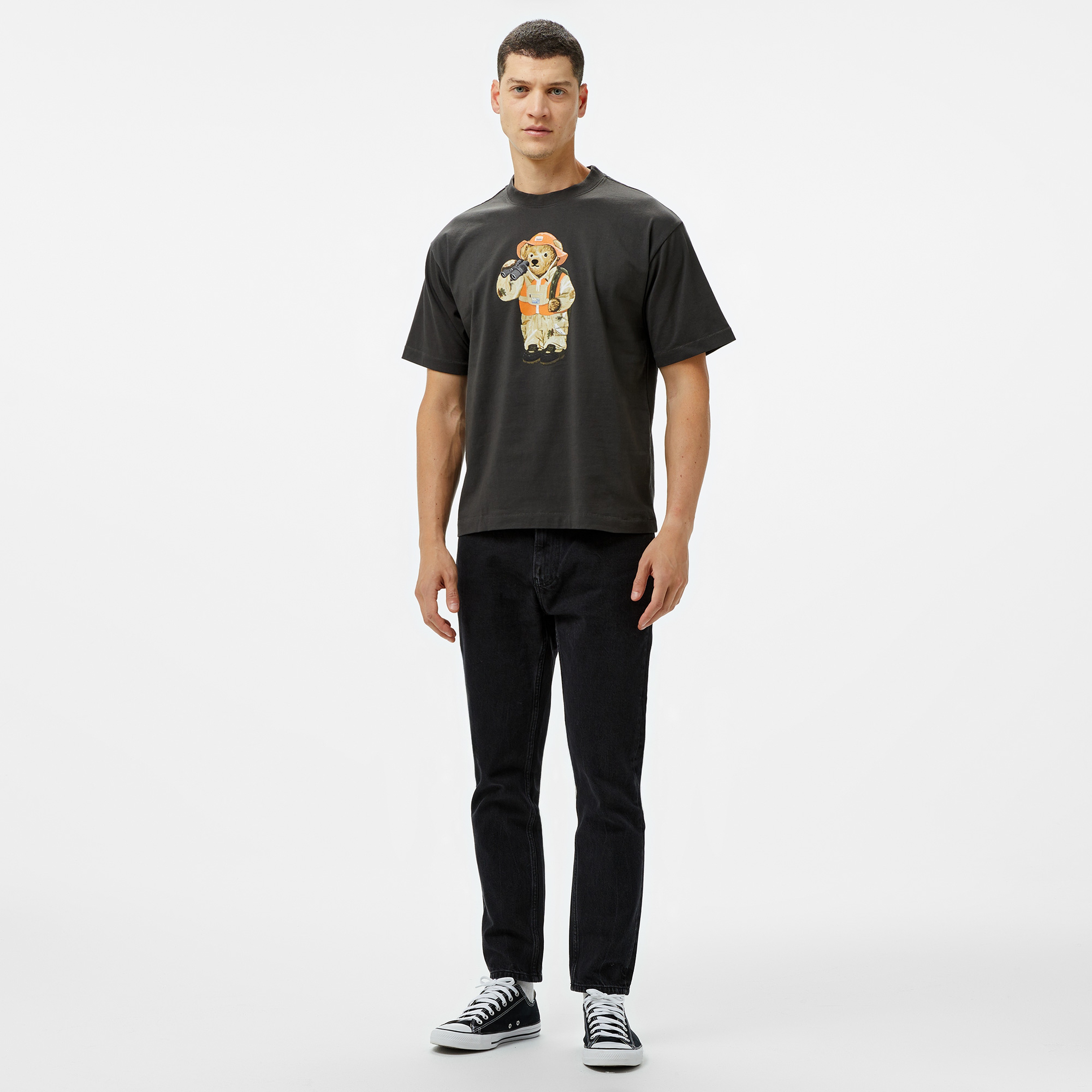 Market Hunter Bear Erkek Siyah T-Shirt