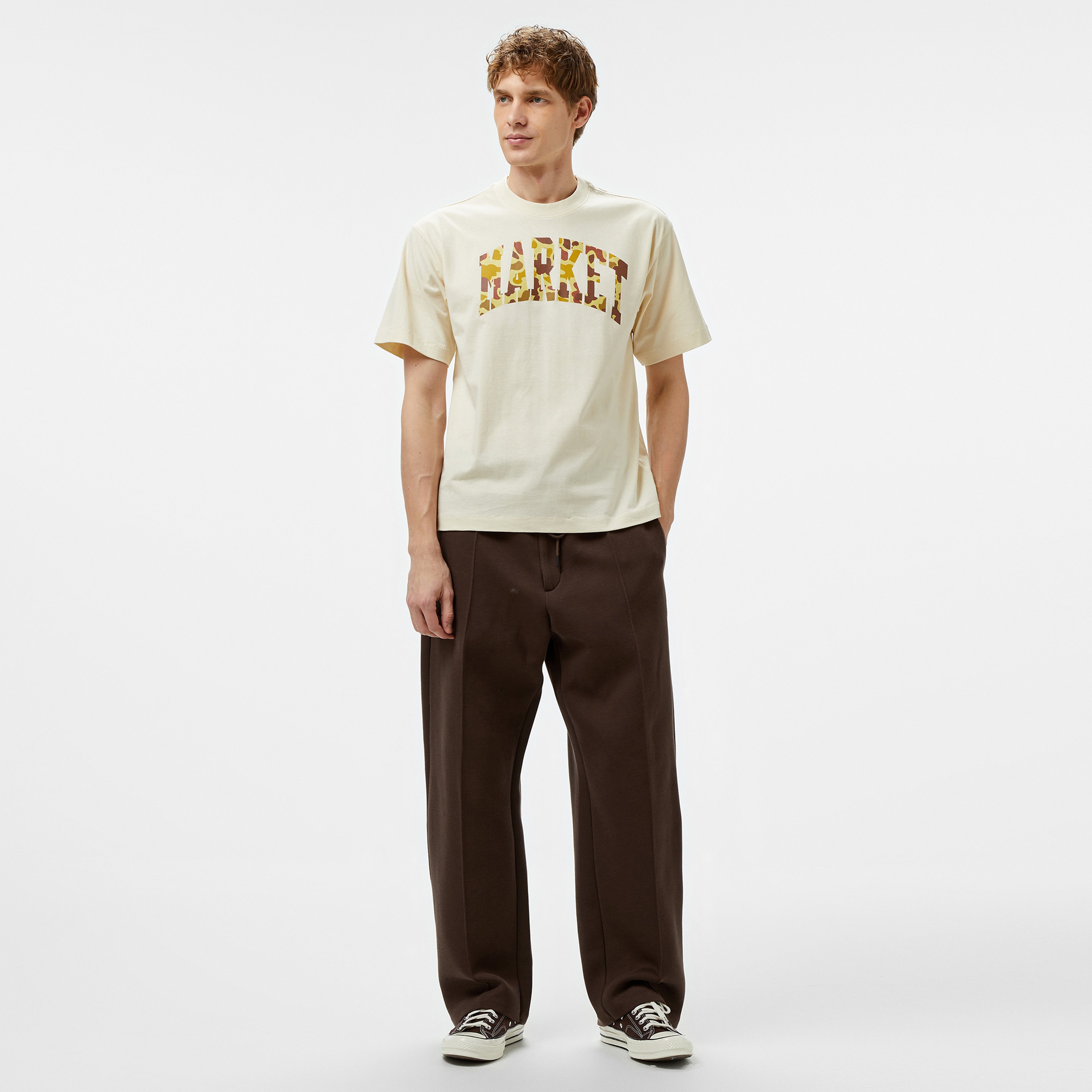 Market Duck Camo Arc Erkek Krem T-Shirt