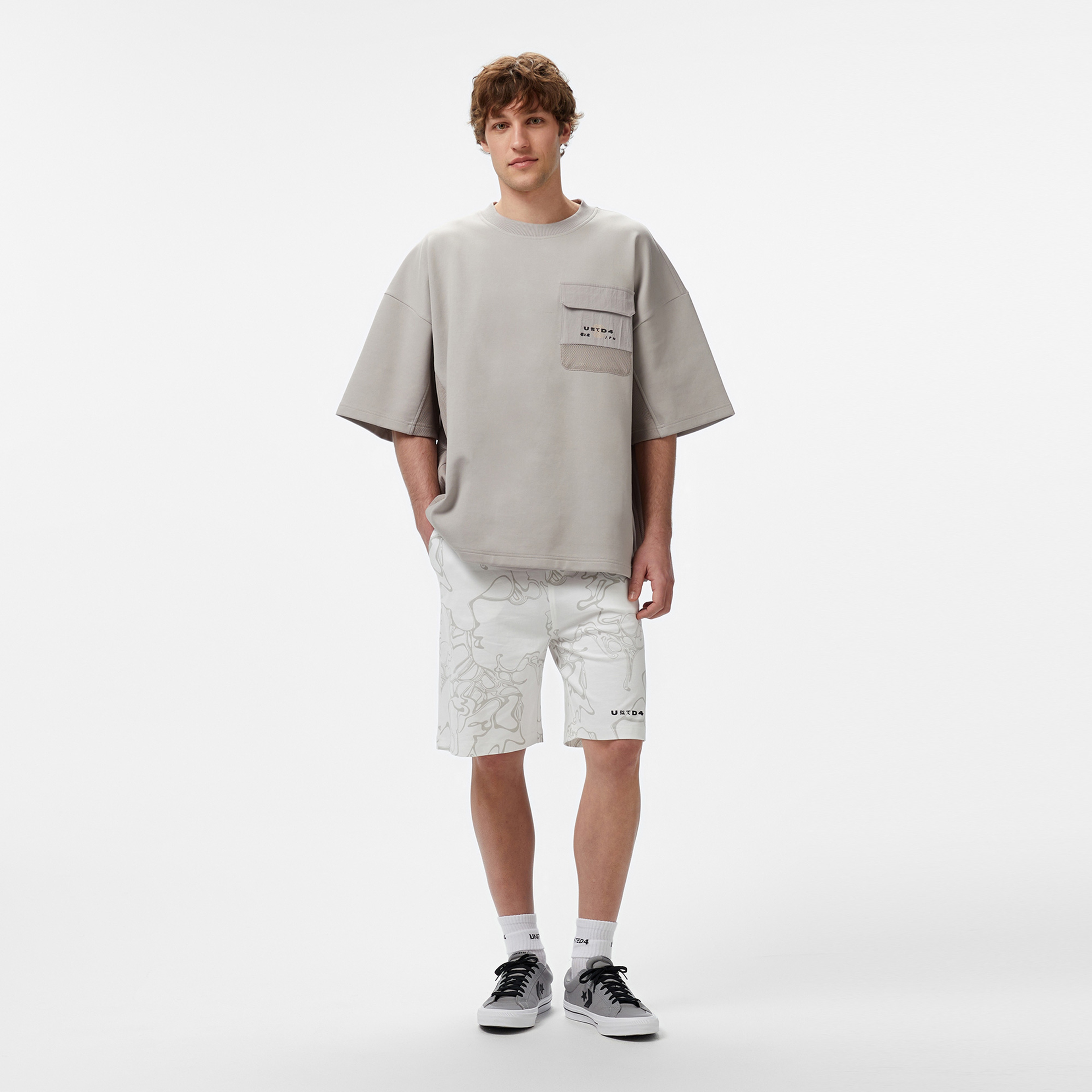 UNITED4 Erkek Gri T-Shirt