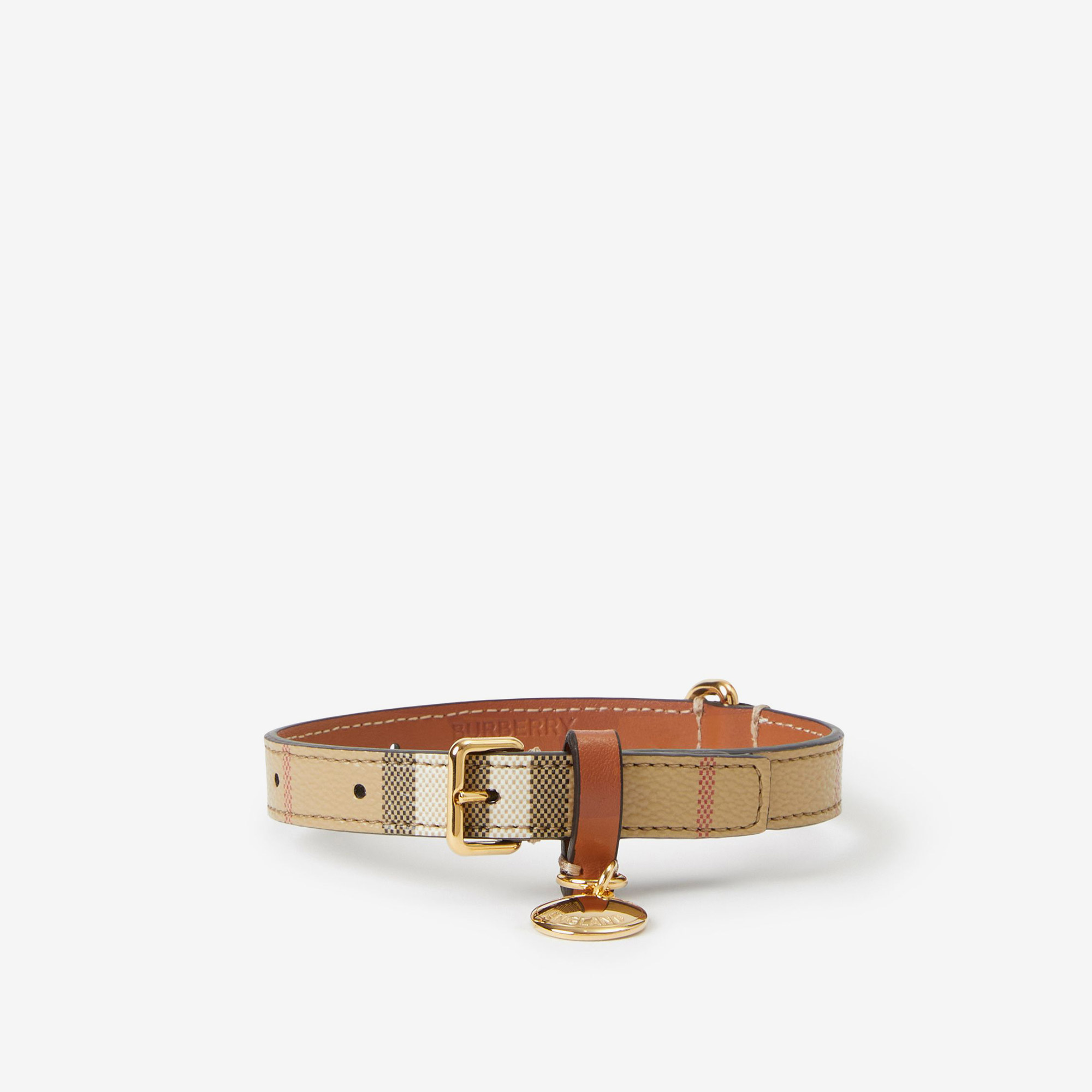 ミニチュアダックburberry Burberry Small Check Kahverengi Köpek TasmasıStandart8073260| Occasion