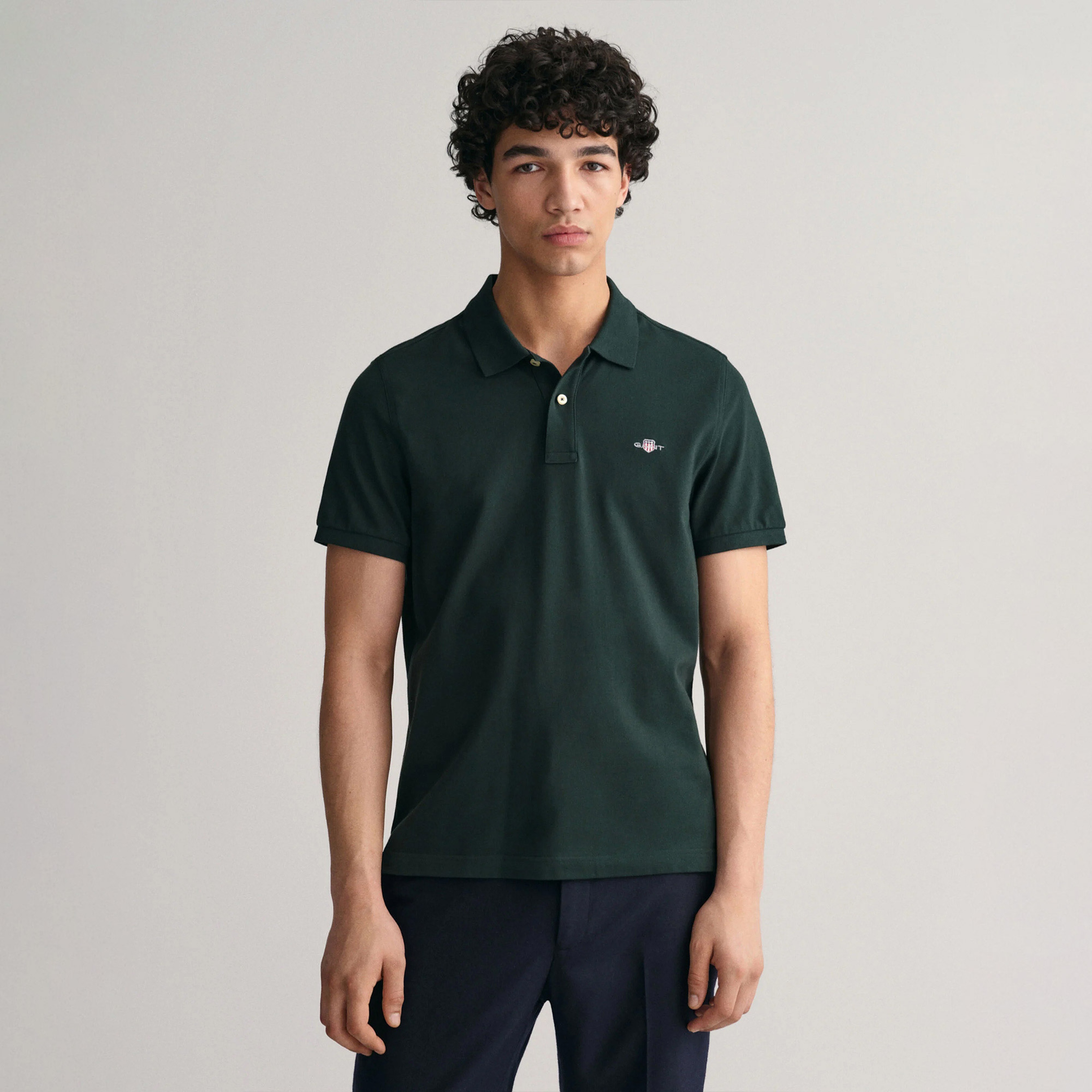 GANT Erkek Yeşil Regular Fit Polo