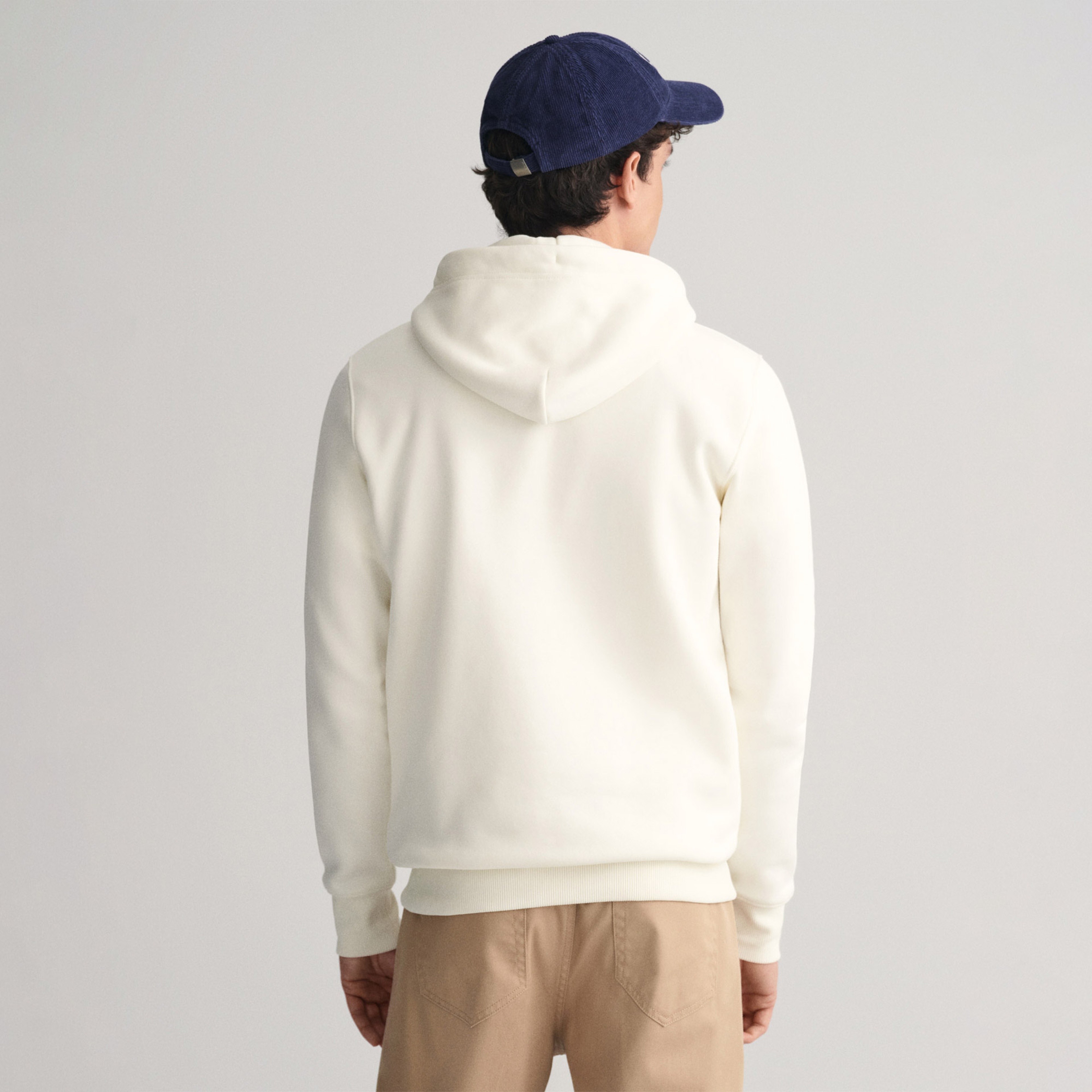 GANT Erkek Krem Regular Fit Kapüşonlu Sweatshirt