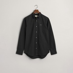 GANT Erkek Siyah Regular Fit Düğmeli Yaka Oxford Gömlek