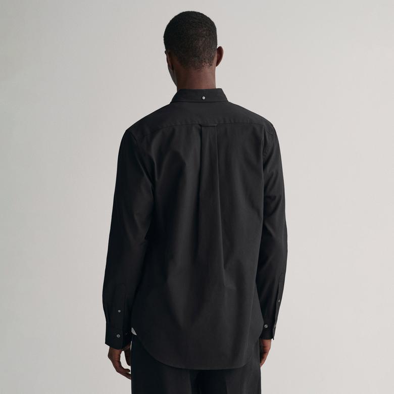 GANT Erkek Siyah Regular Fit Düğmeli Yaka Oxford Gömlek