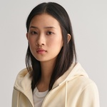 GANT Kadın Krem Regular Fit Fermuarlı Logolu Sweatshirt