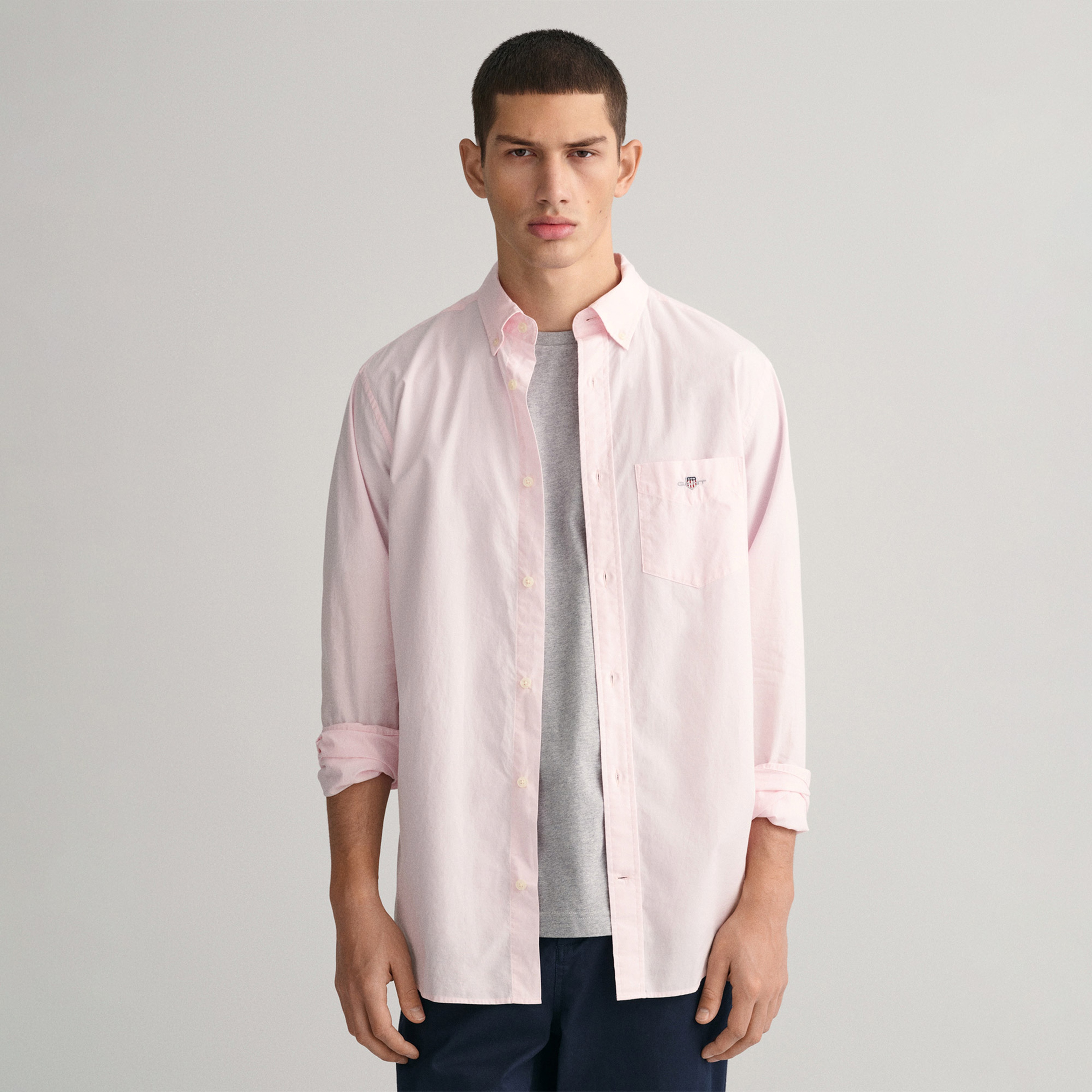 GANT Erkek Pembe Regular Fit Düğmeli Yaka Poplin Gömlek