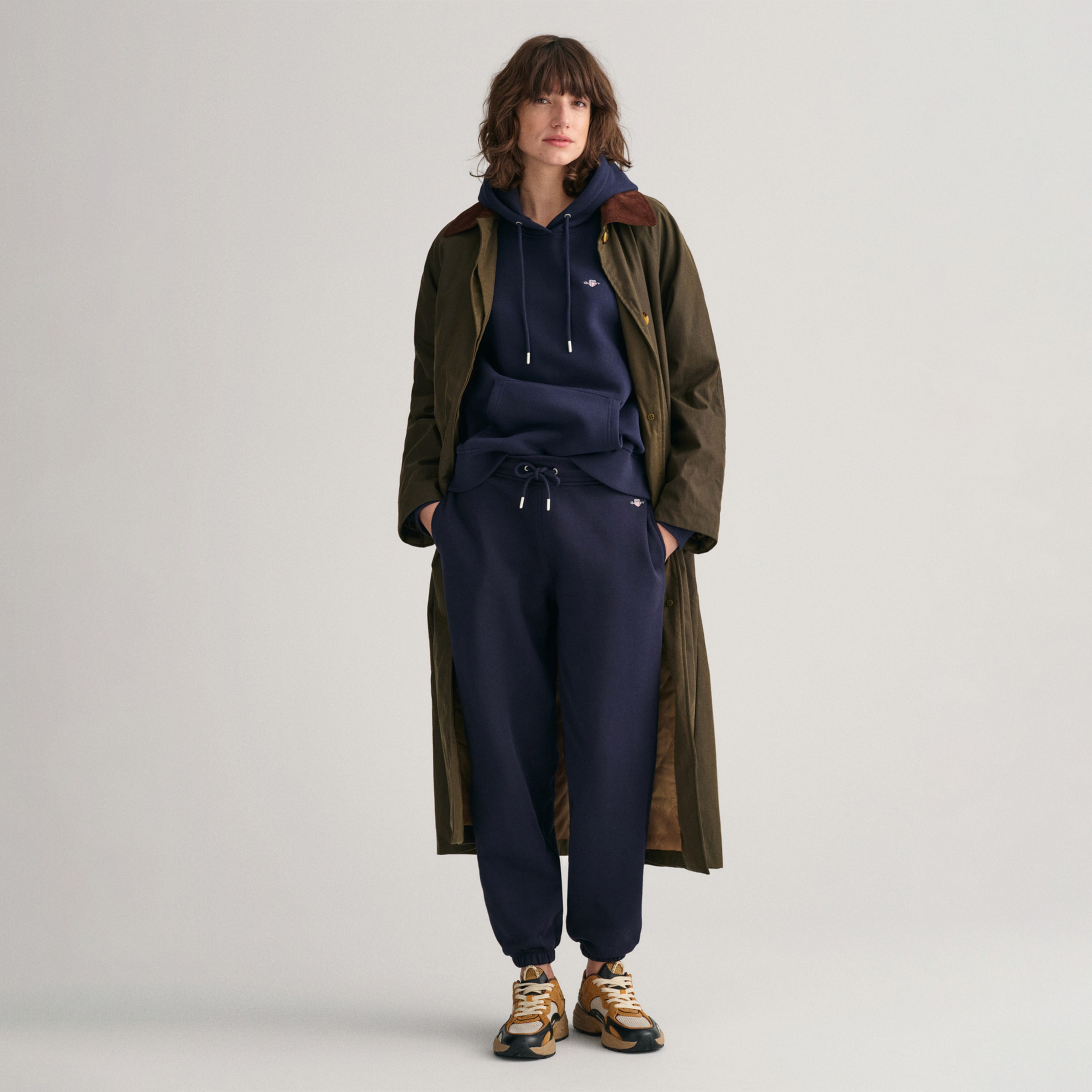 GANT Kadın Lacivert Relaxed Fit Logolu Eşofman Altı