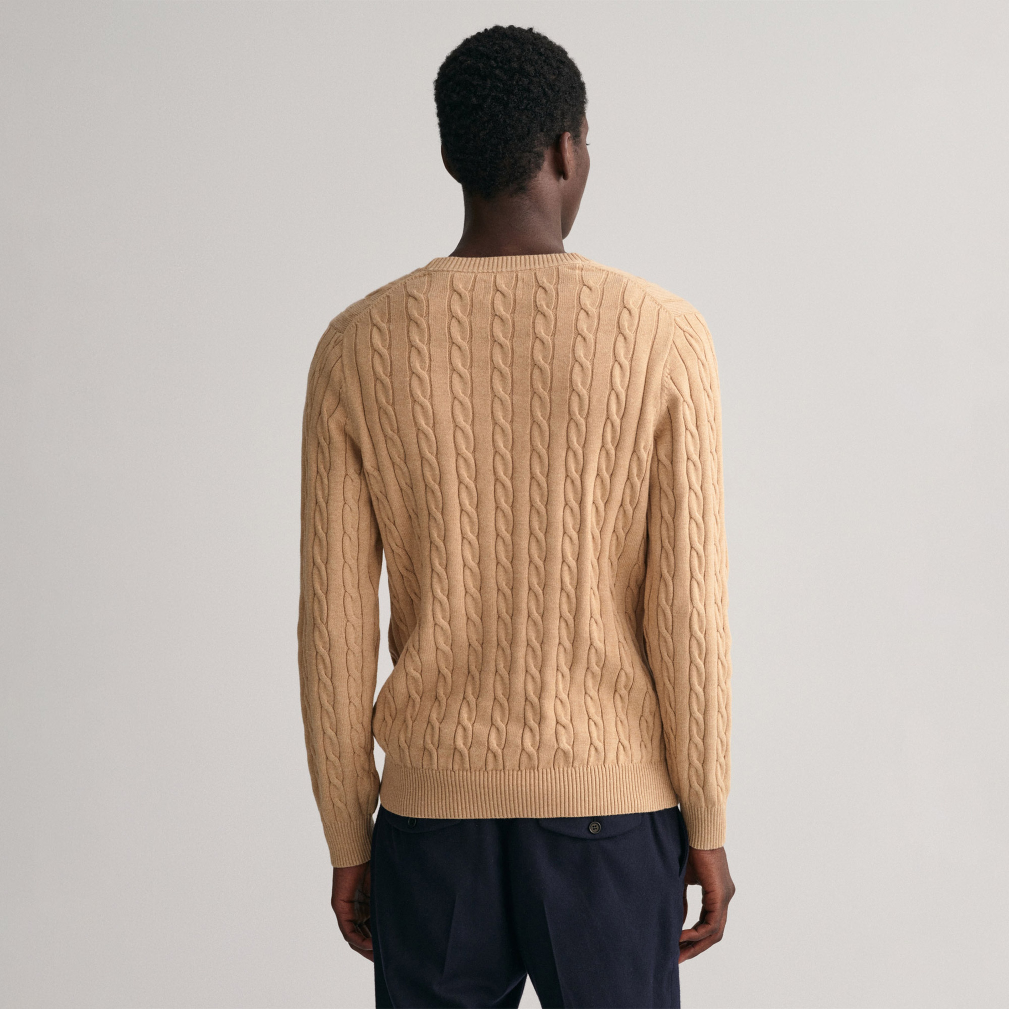 GANT Erkek Bej Regular Fit Bisiklet Yaka Kazak