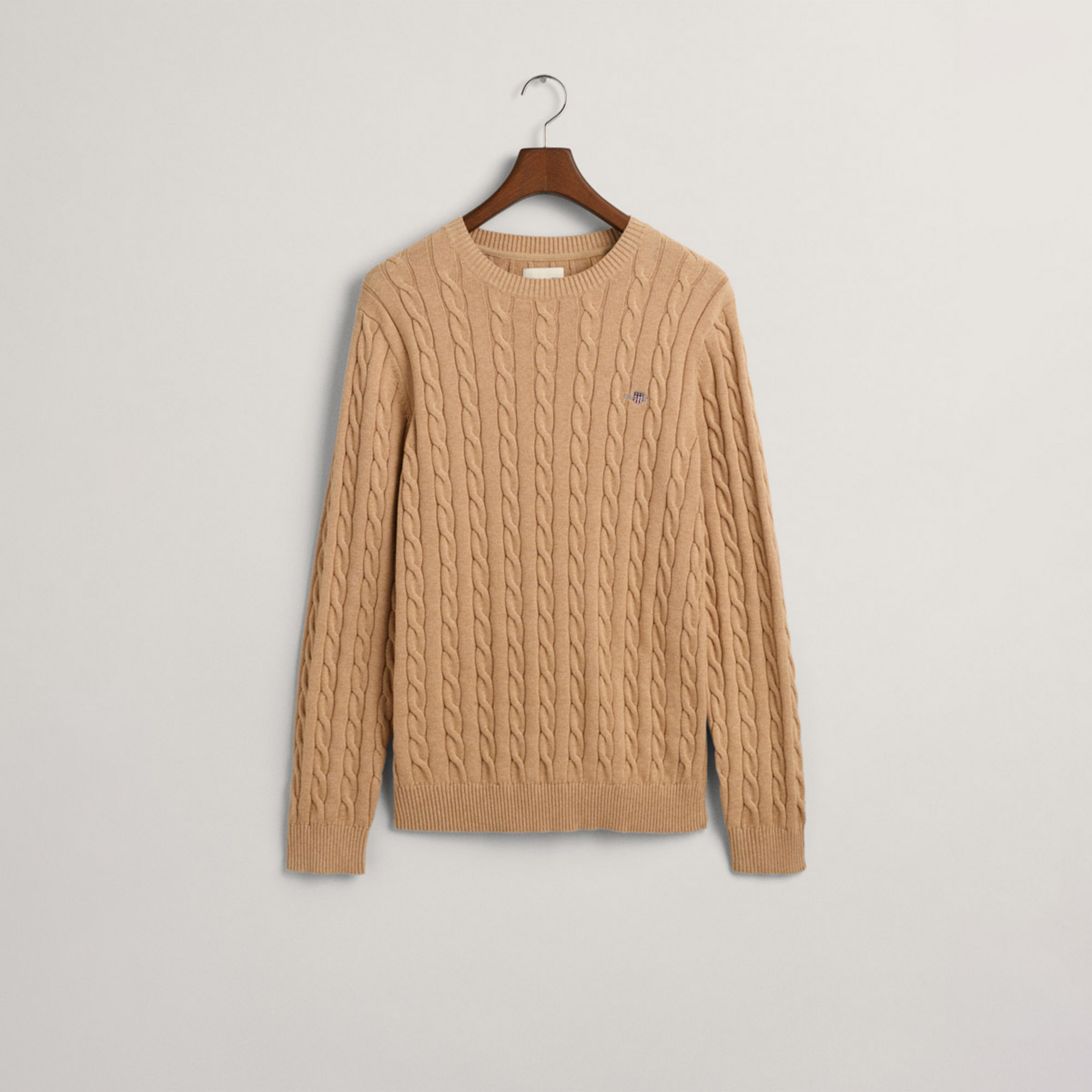 GANT Erkek Bej Regular Fit Bisiklet Yaka Kazak