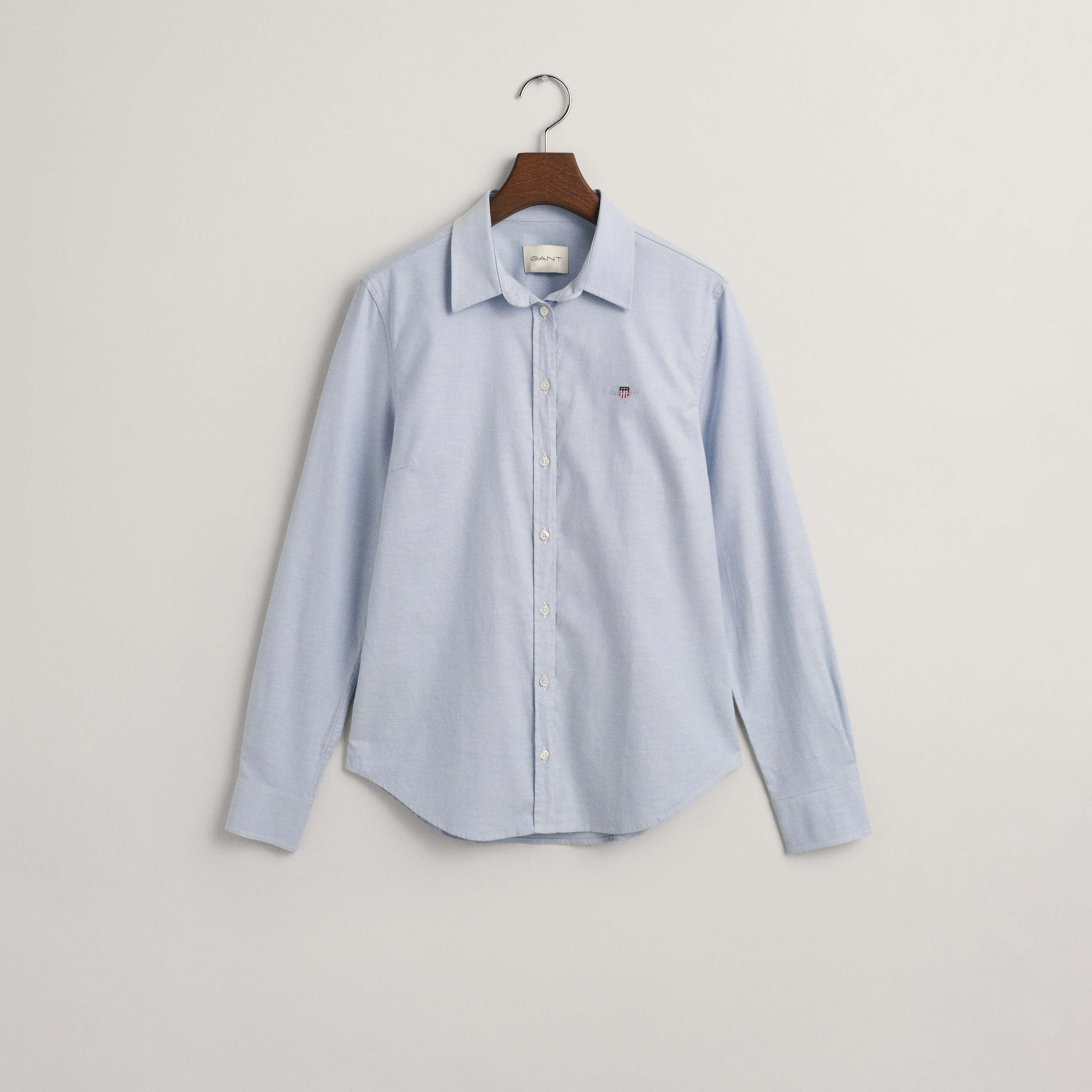 GANT Kadın Mavi Slim Fit Klasik Yaka Oxford Gömlek