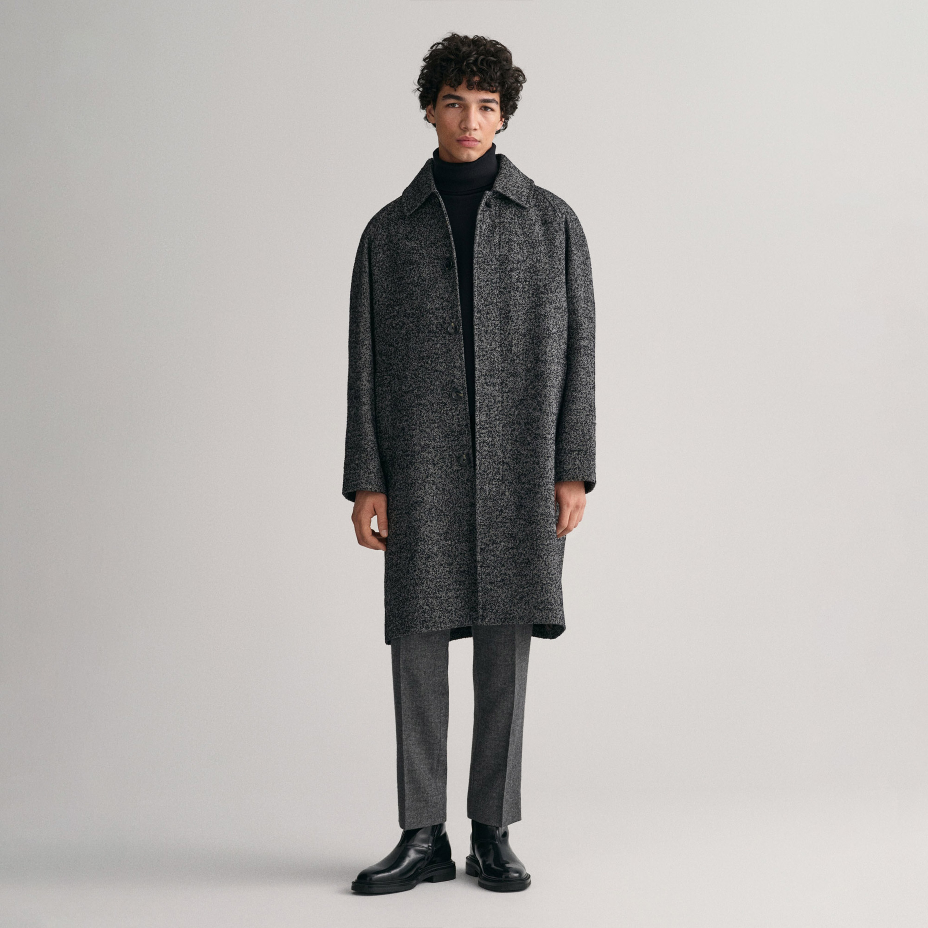 GANT Erkek Siyah Regular Fit Boğazlı Yaka Kazak