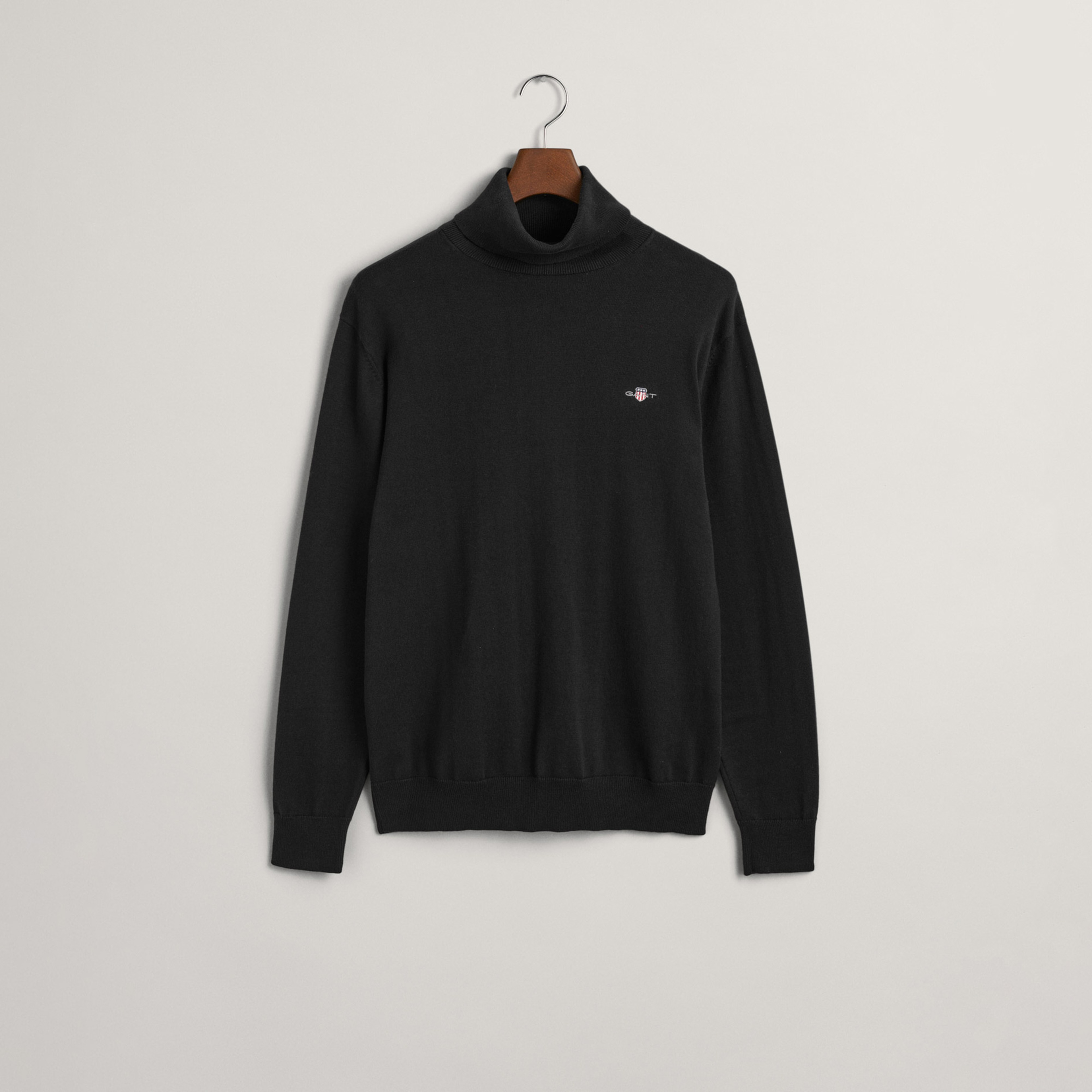 GANT Erkek Siyah Regular Fit Boğazlı Yaka Kazak