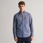 GANT Erkek Lacivert Regular Fit Düğmeli Yaka Oxford Gömlek