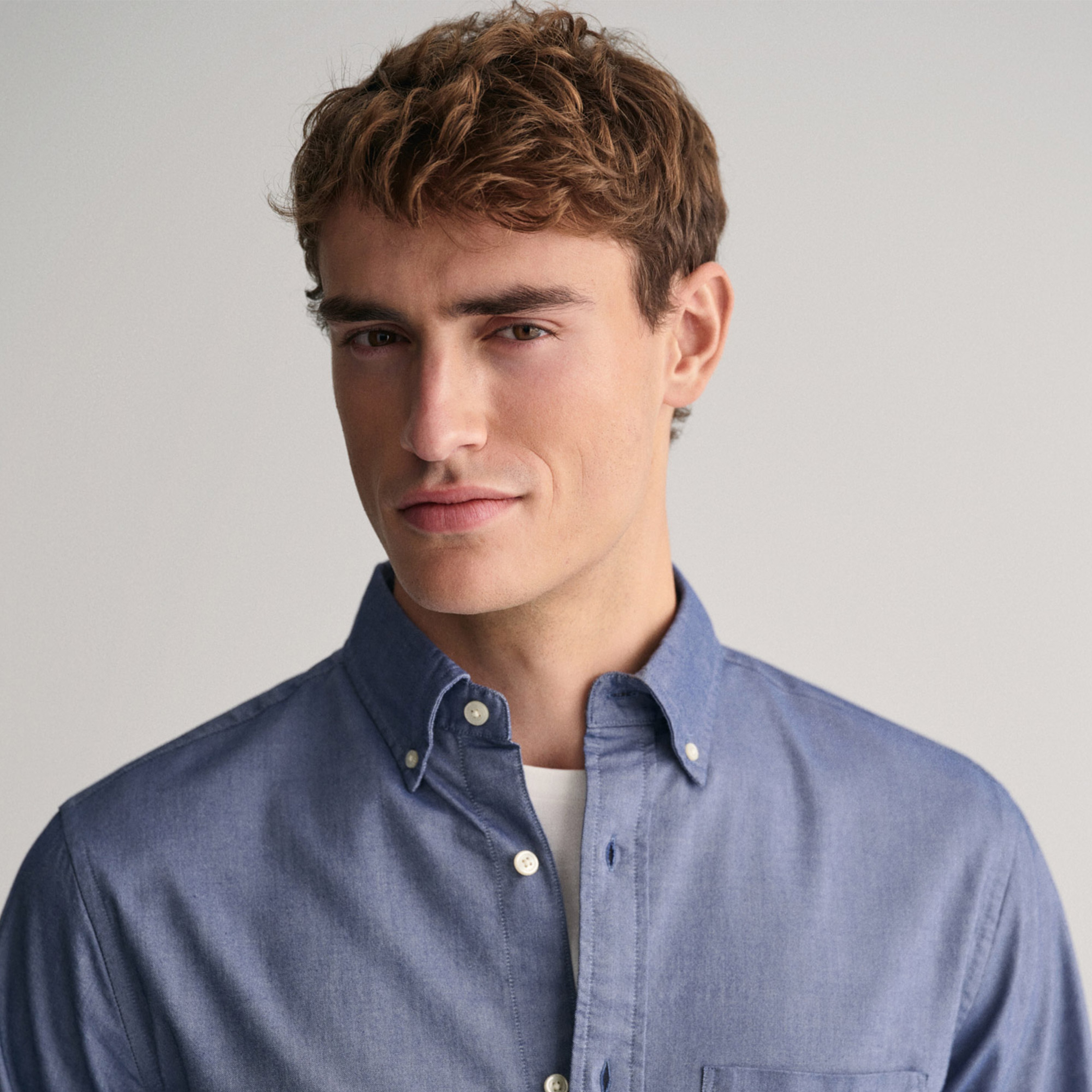 GANT Erkek Lacivert Regular Fit Düğmeli Yaka Oxford Gömlek