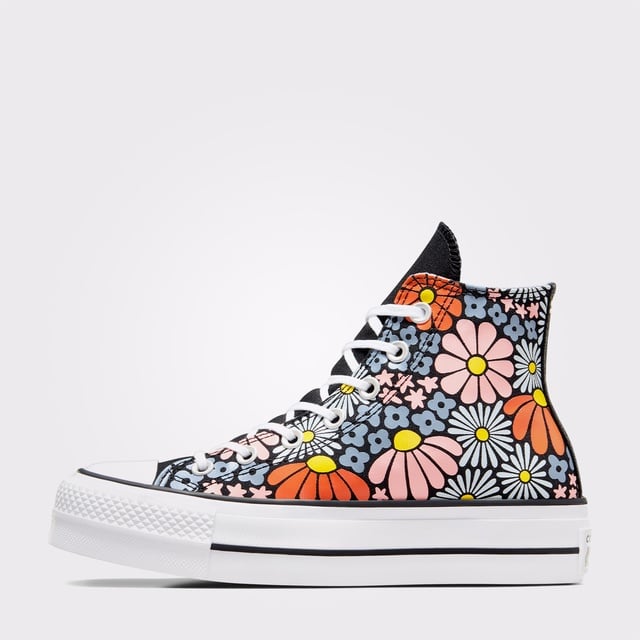 Converse Converse Chuck Taylor All Star Lift Platform Floral Kadın Siyah Sneaker Occasion'da! Siyah - 4. görsel