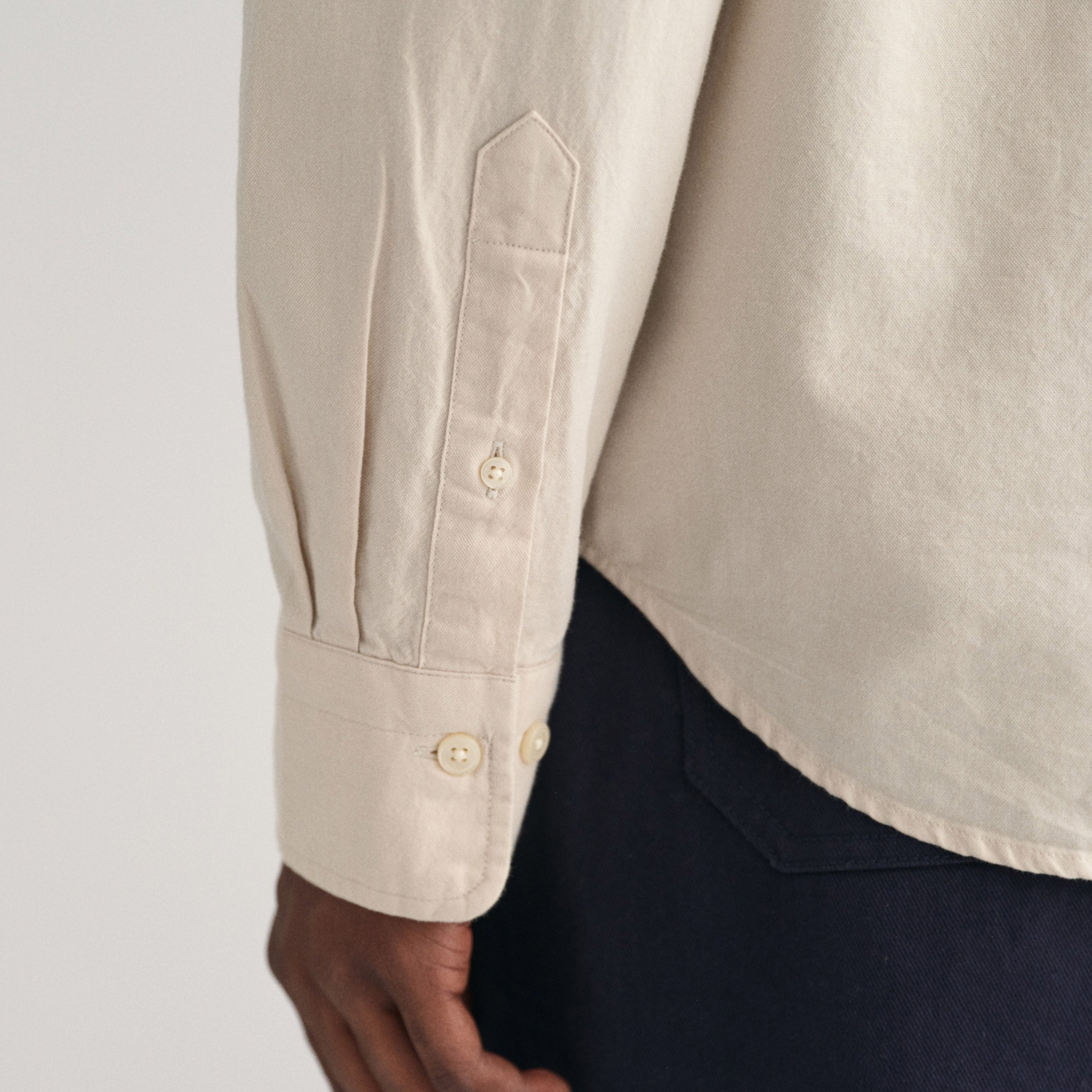GANT Erkek Bej Regular Fit Düğmeli Yaka Oxford Gömlek