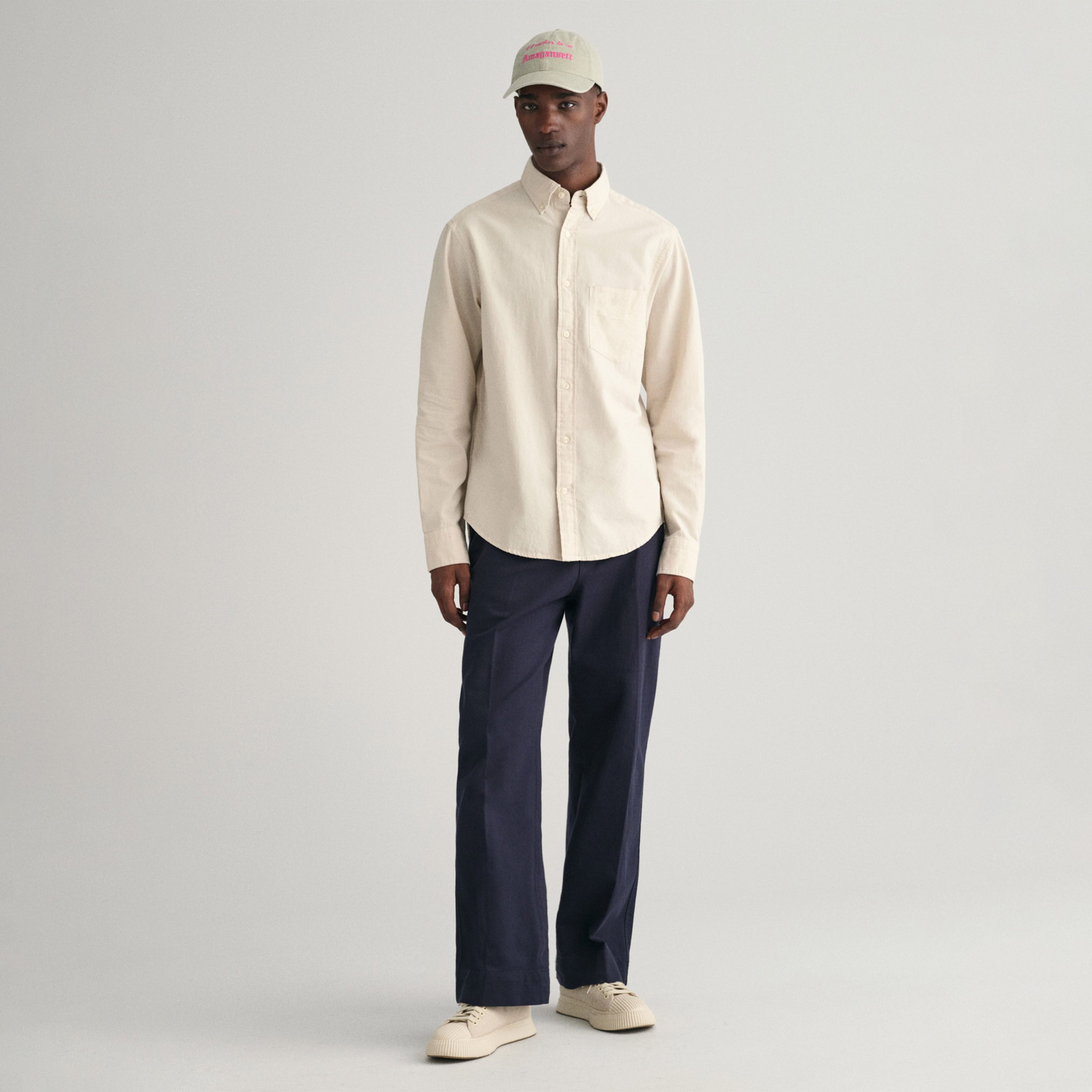 GANT Erkek Bej Regular Fit Düğmeli Yaka Oxford Gömlek