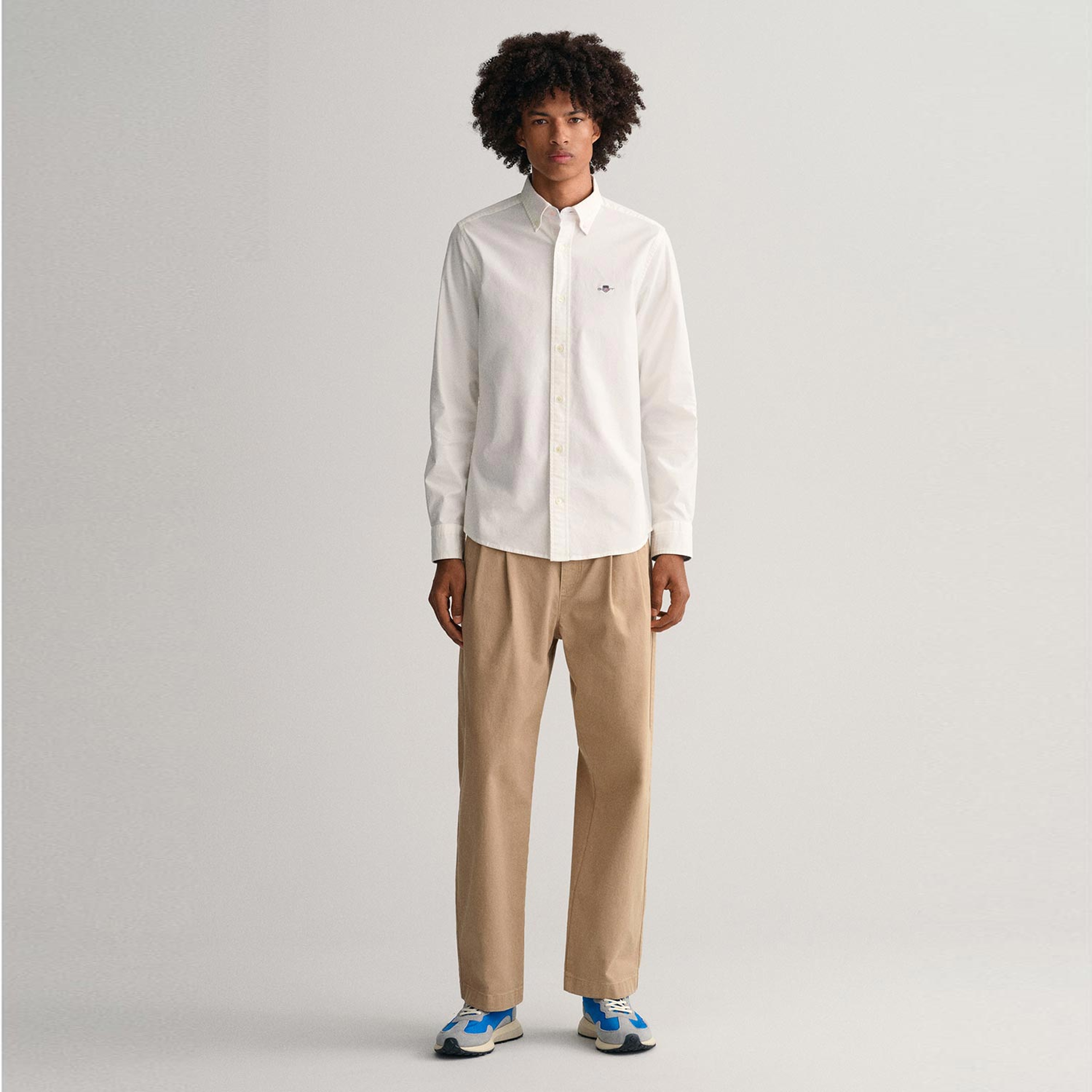 GANT Erkek Beyaz Slim Fit Düğmeli Yaka Gömlek