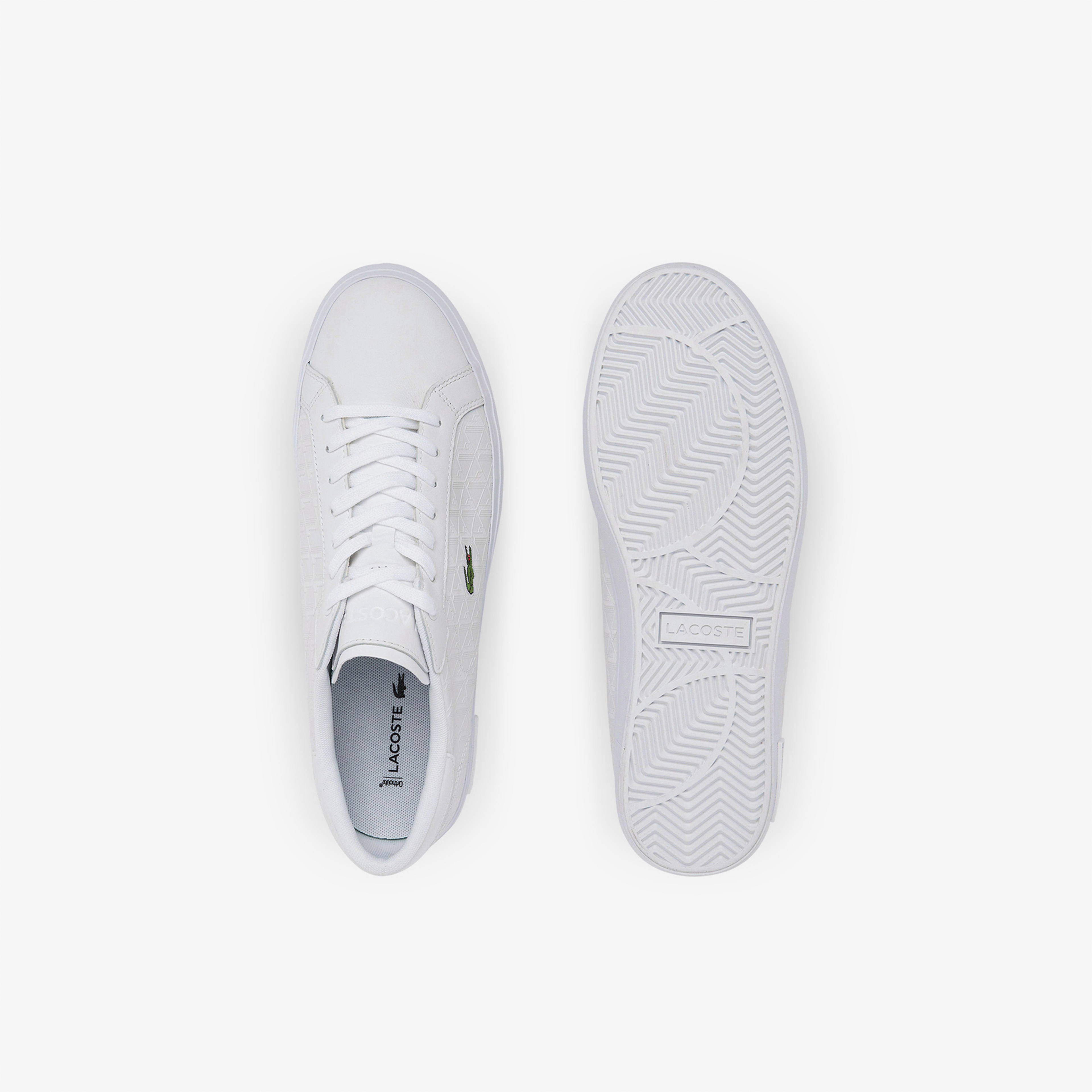 Lacoste Powercourt Erkek Monogram Beyaz Sneaker