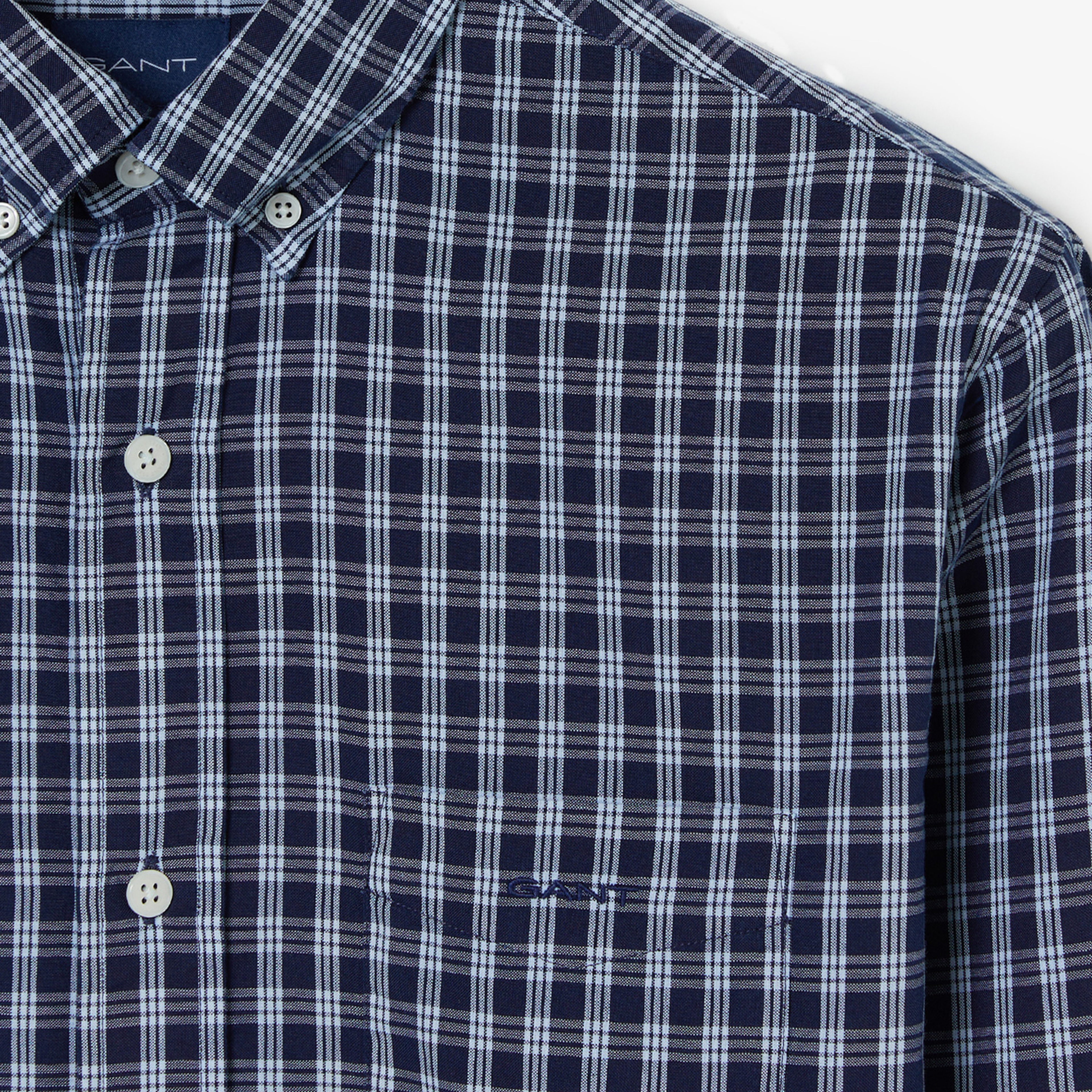 Gant Erkek Lacivert Regular Fit Kareli Gömlek