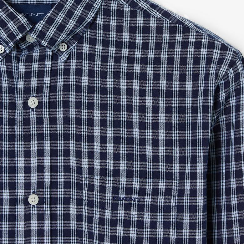 Gant Erkek Lacivert Regular Fit Kareli Gömlek
