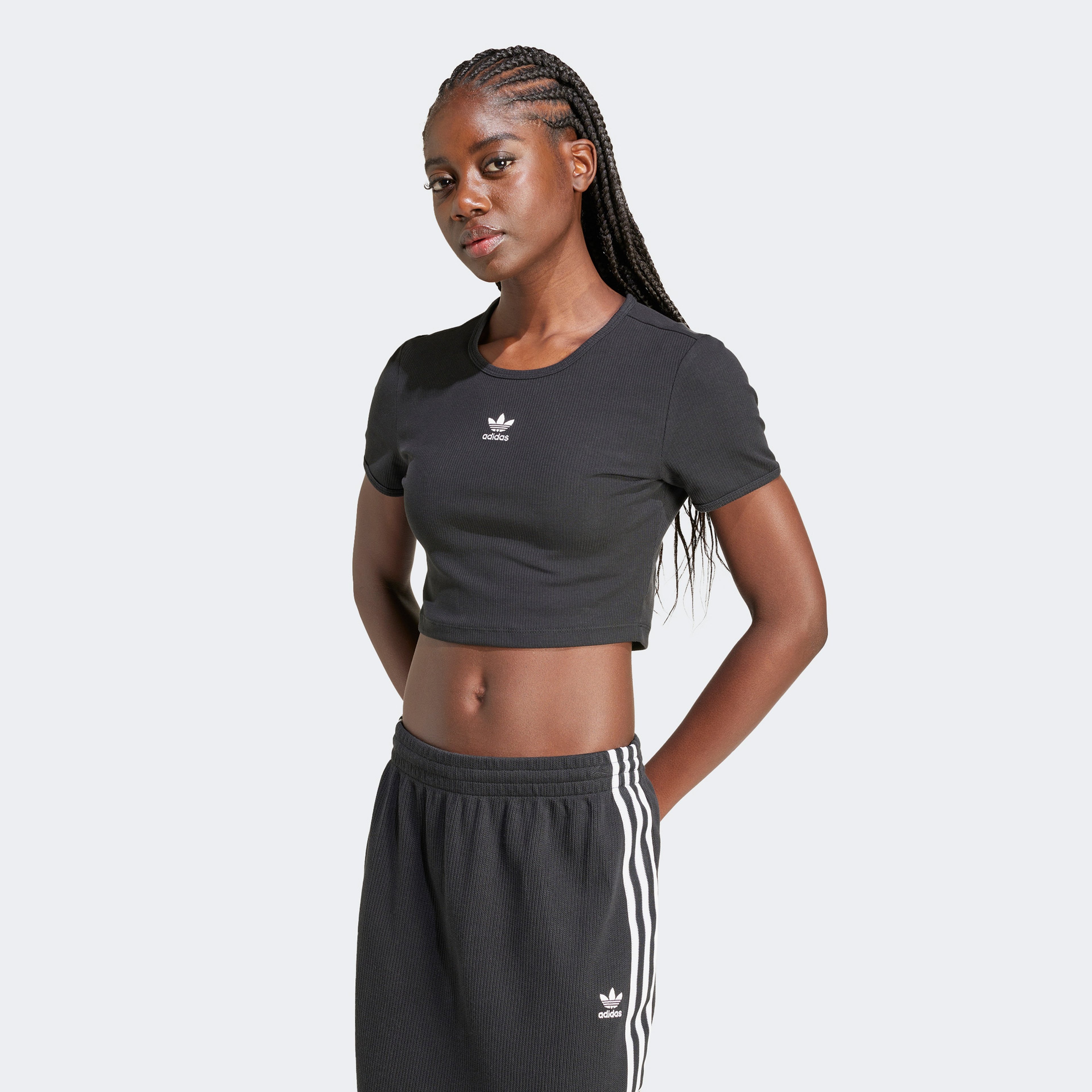adidas Originals Kadın Siyah Crop T-Shirt