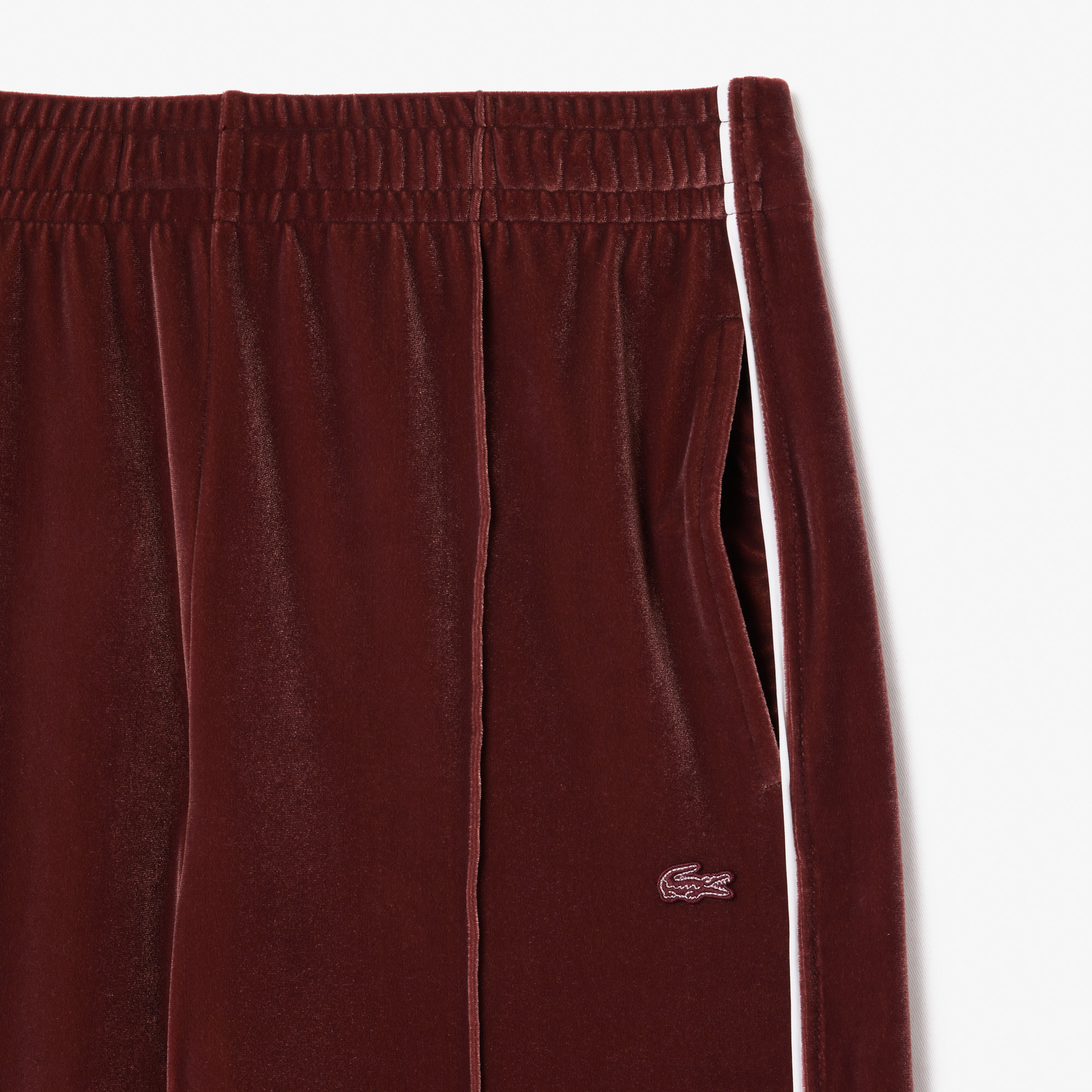 Lacoste Kadın Relaxed Fit Kadife Bordo Eşofman Altı