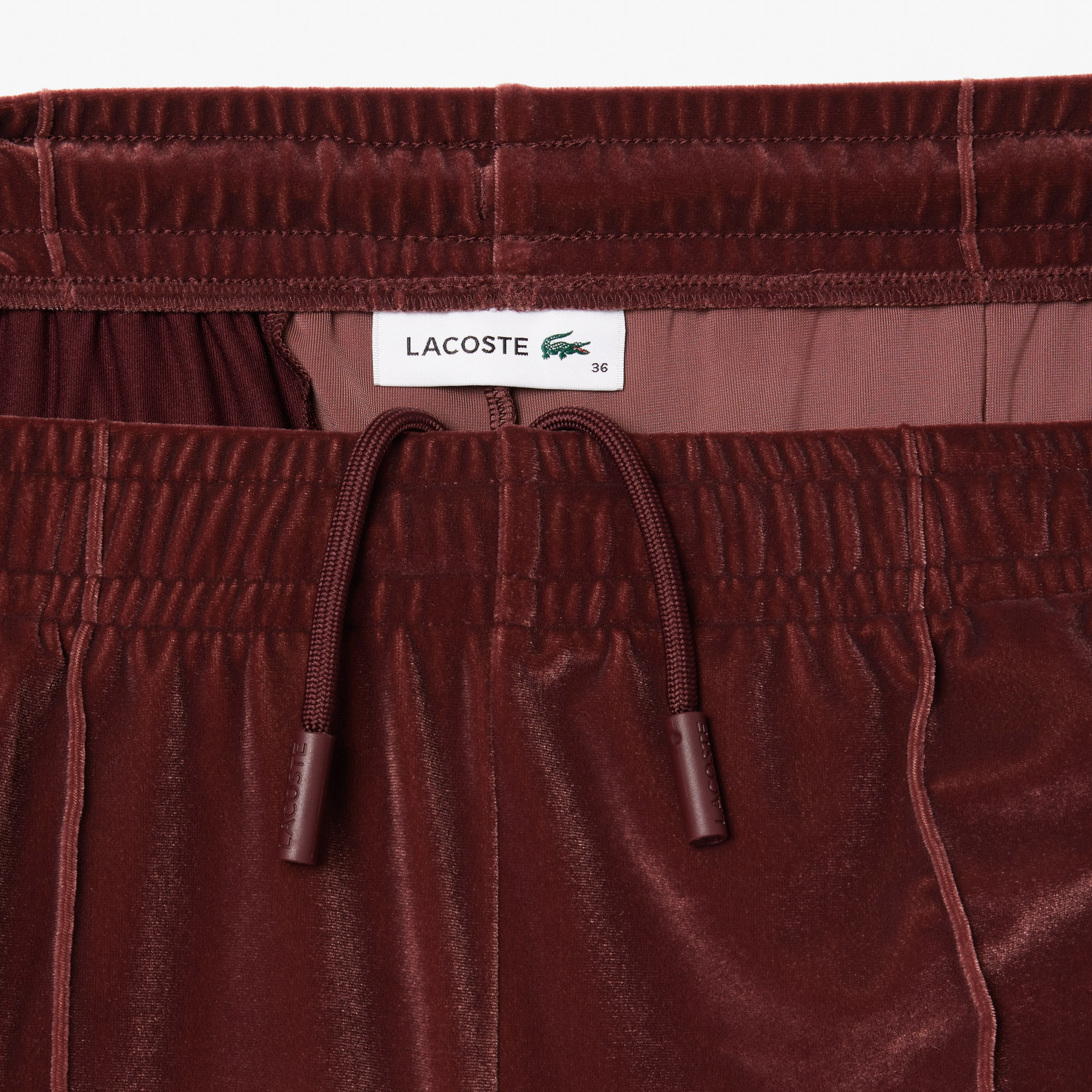 Lacoste Kadın Relaxed Fit Kadife Bordo Eşofman Altı