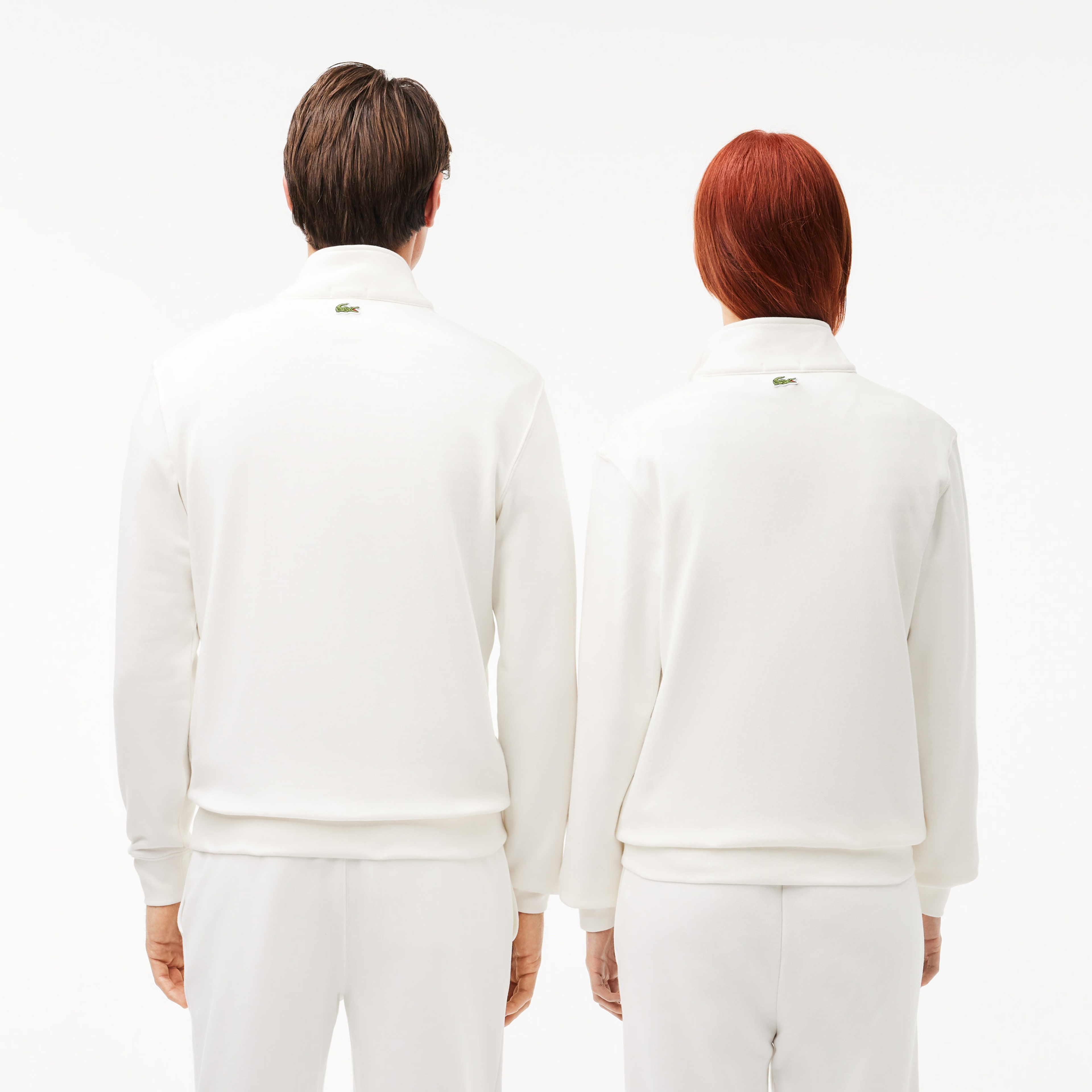 High Neck Zip-Up Print Sweatshirt