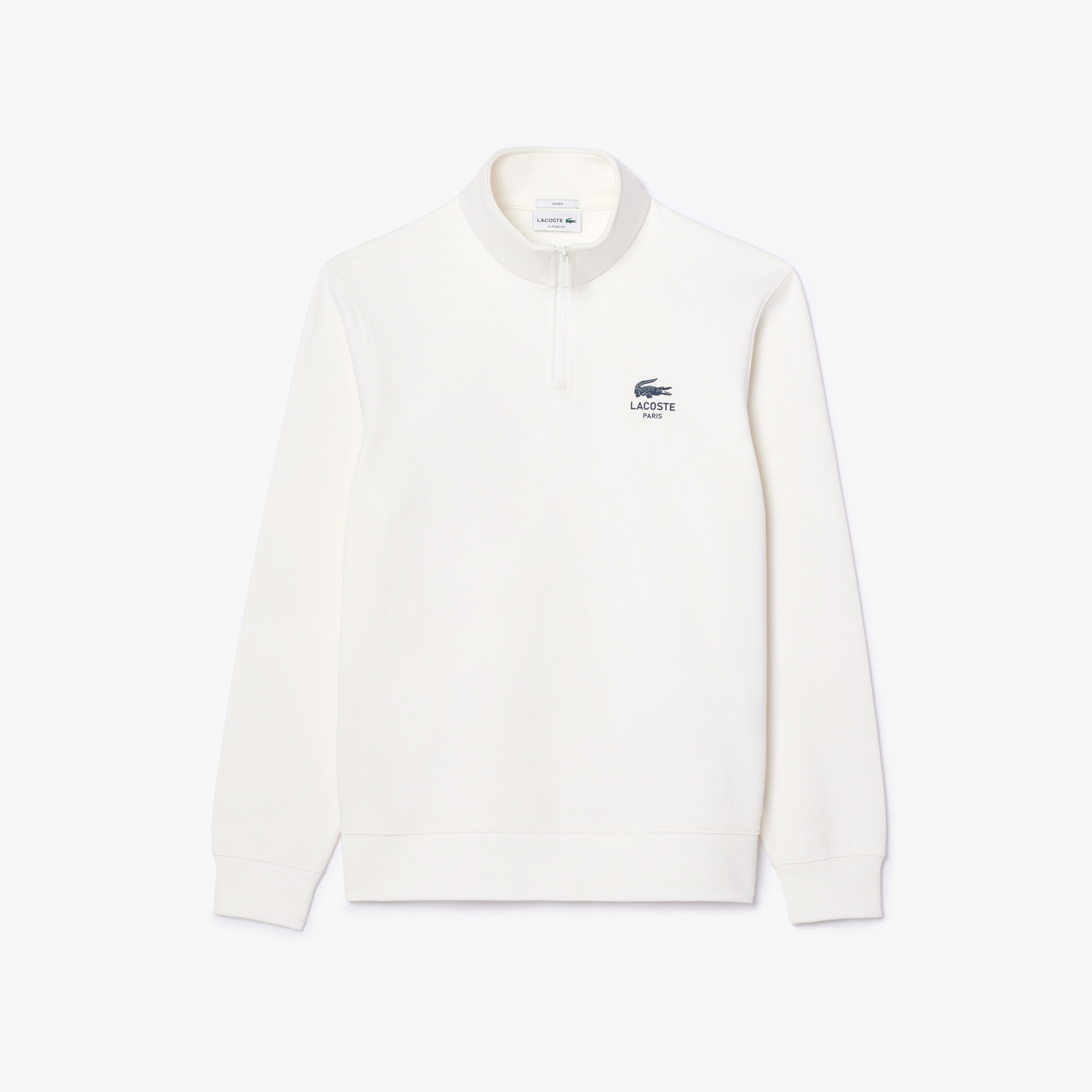 High Neck Zip-Up Print Sweatshirt